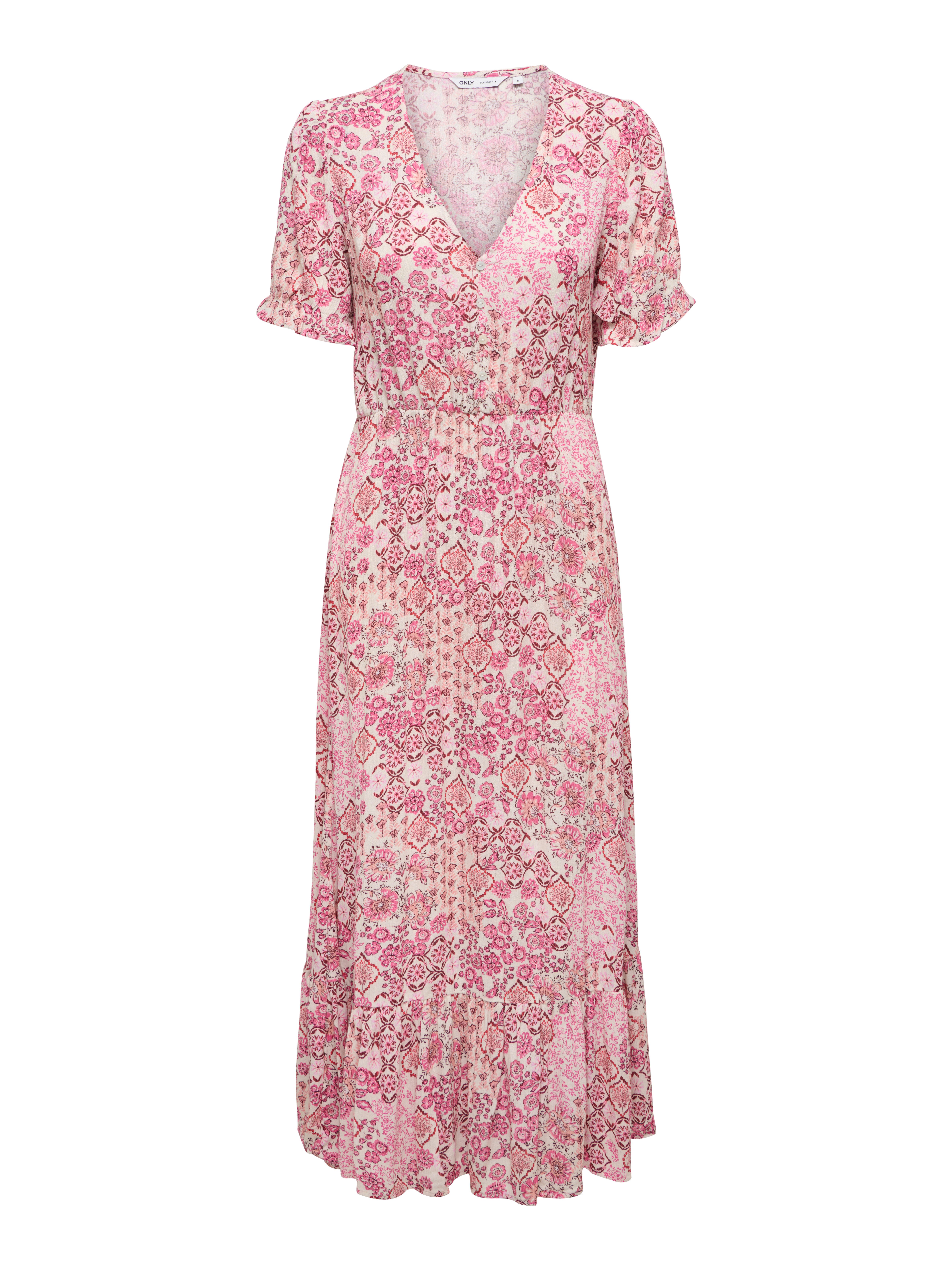 ONLY Maxikleid ONLCHIANTI S/S LONG DRESS WVN NOOS Viskose, regular fit