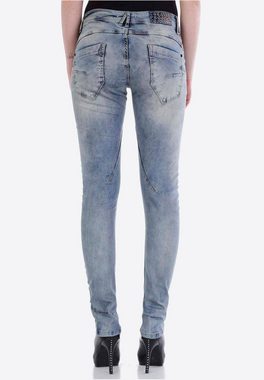 Cipo & Baxx Slim-fit-Jeans mit asymmetrischem Verschluss