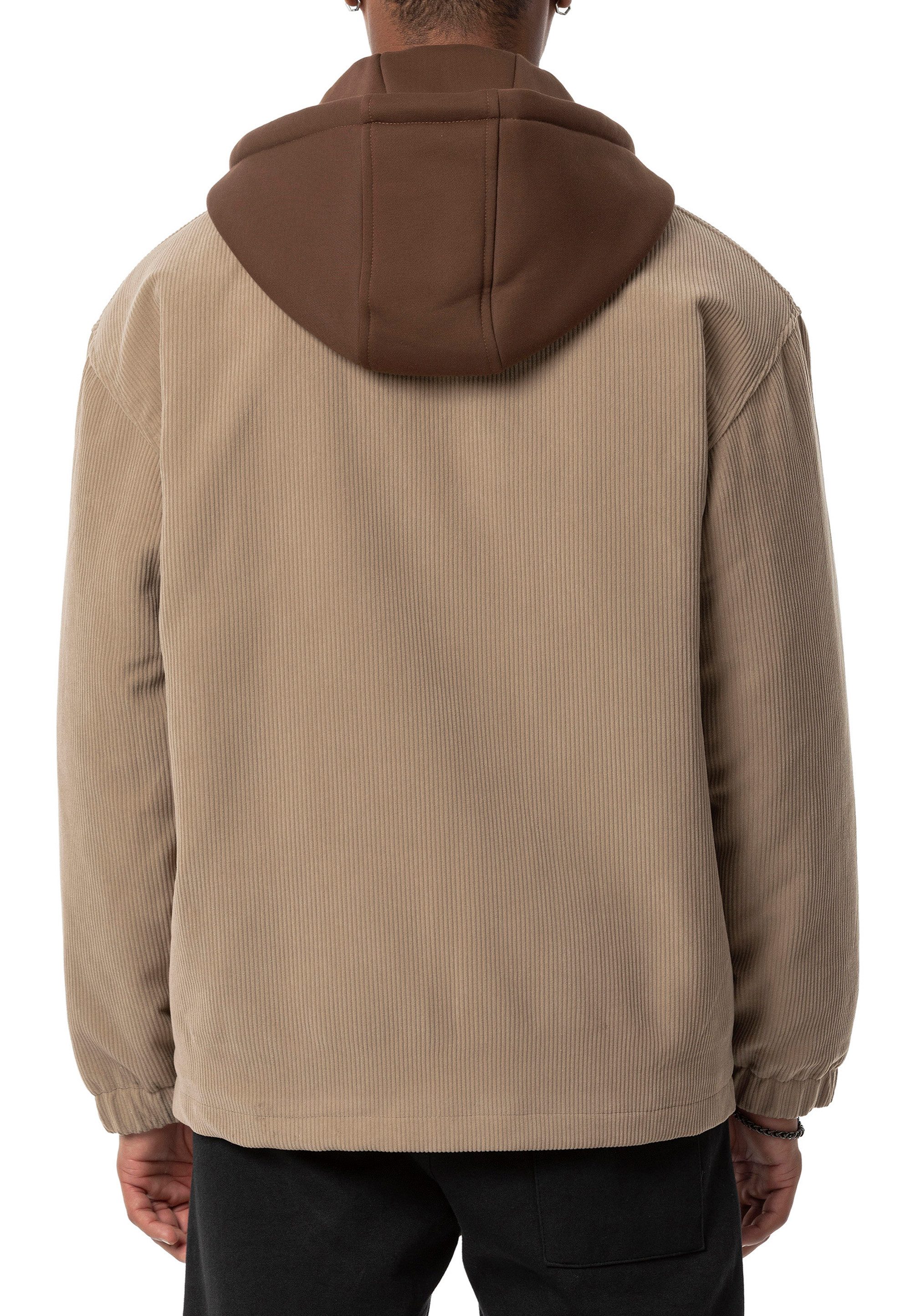 RedBridge Cordjacke mit Kapuze und warmem Teddyfell-Innenfutter