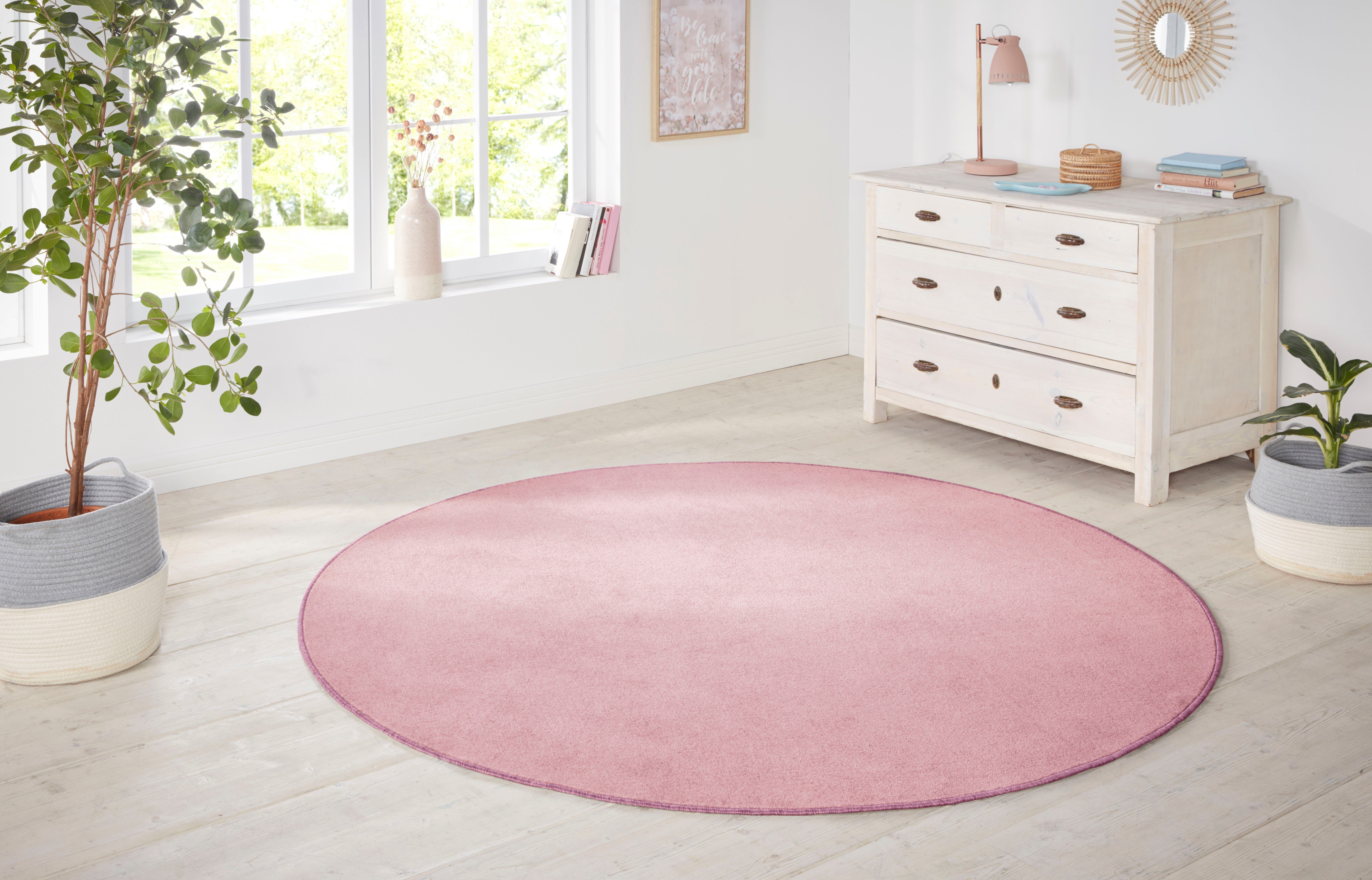 HANSE Home Teppich Shashi, rund, Höhe: 8,5 mm, Kurzflor, Unifarben, Teppich, Weich, Esszimmer, Kinderzimmer, Flur