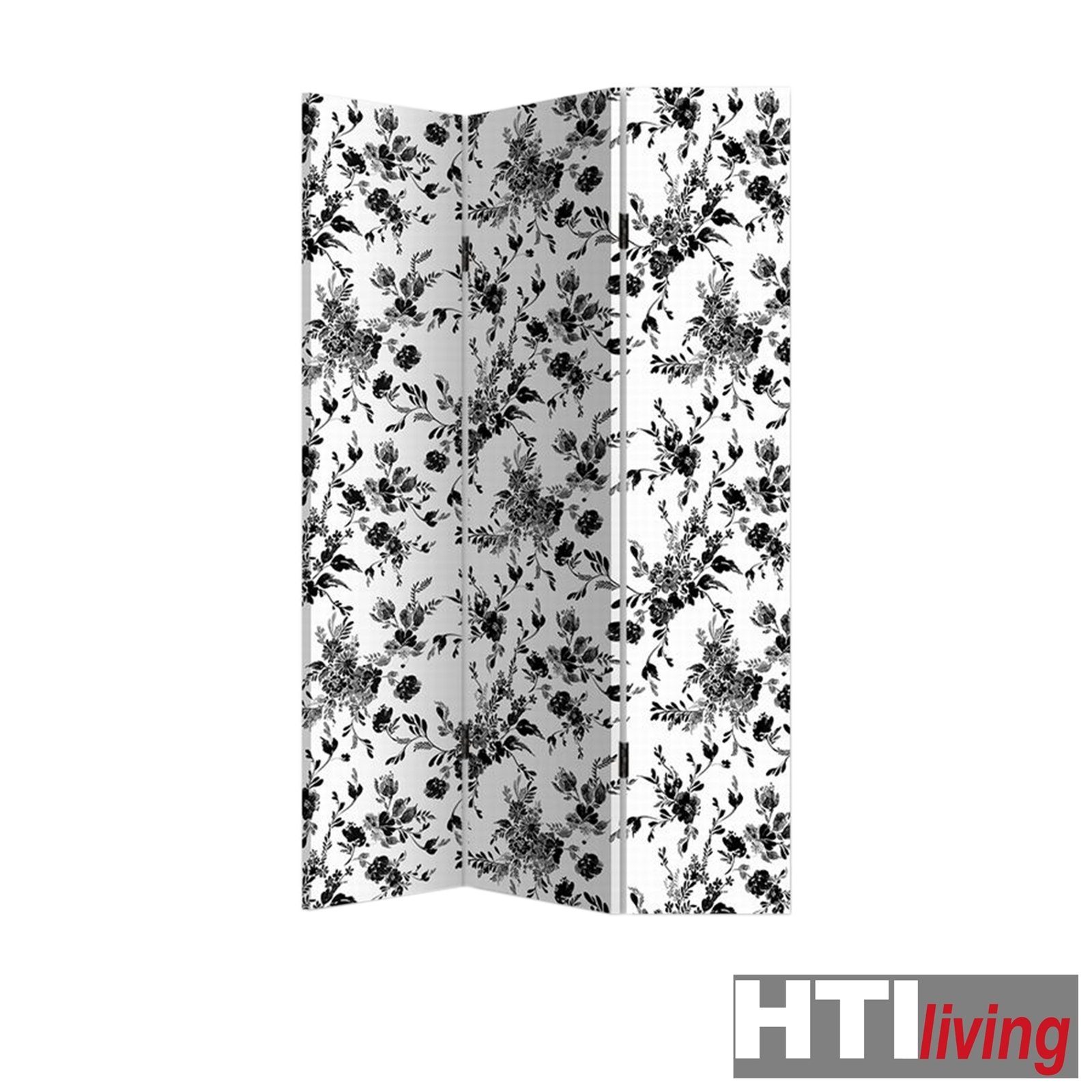 HTI-Living Paravent Paravent Blumen Black and günstig online kaufen