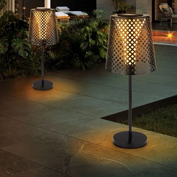 Globo LED Außen-Stehlampe, Leuchtmittel inklusive, Warmweiß, LED Solar Tischleuchte Garten Solartischlampe für Außen Balkon Solar