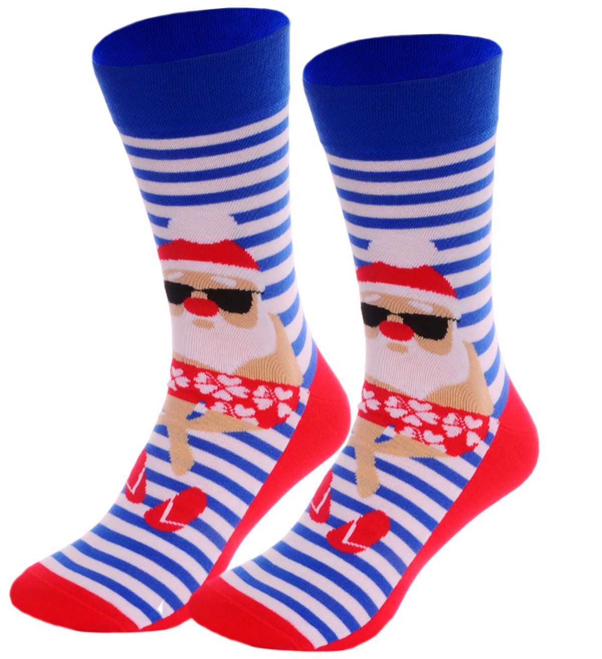 Martinex Носки Weihnachtliche Strümpfe Socks Weihnachtssocken mit Santa gestreift nahtlos, weich, mit Santa, gestreift, 35 37 38 39 41 42 43 45