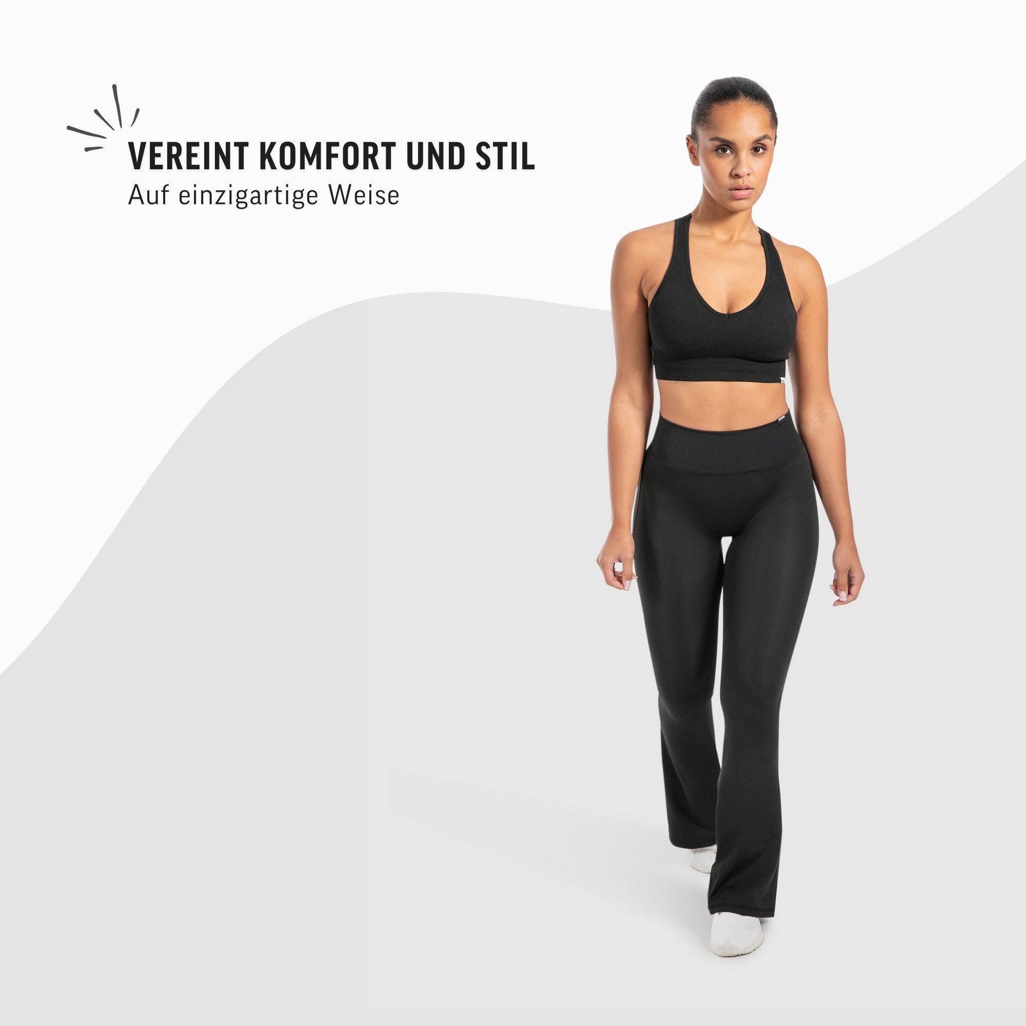 Smilodox Schlaghose Loreen, Flared Seamless Sportleggings, Schlaghose, Blickdicht Slim Fit Booty Yogahose, Elastisch Fitnessleggings, Gym, Freizeit