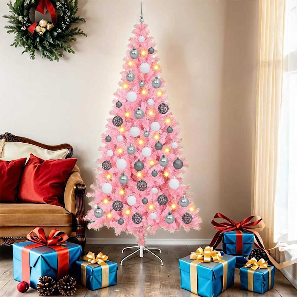 vidaXL Künstlicher Weihnachtsbaum Weihnachtsbaum Rosa 180 cm PVC