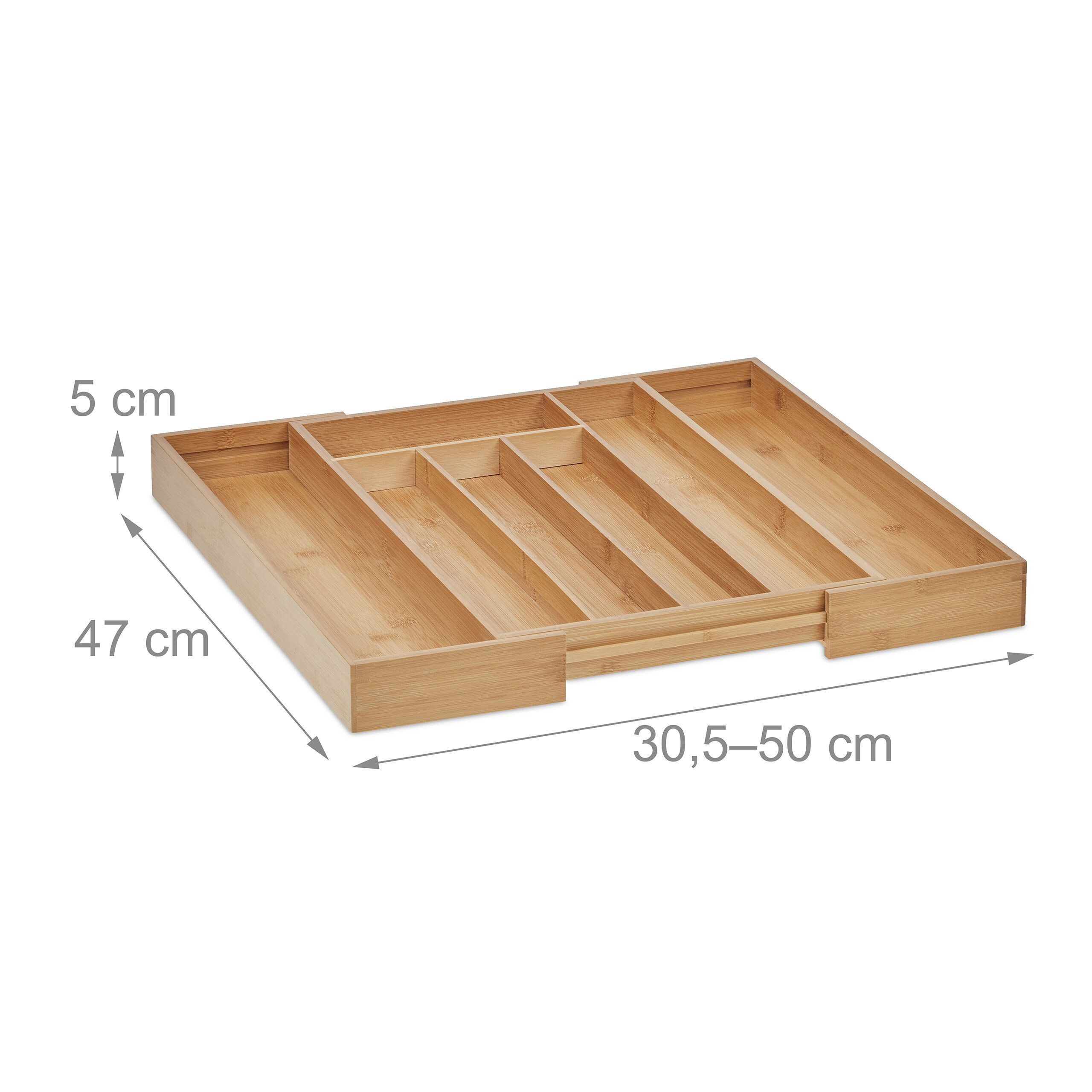 relaxdays Besteckkasten Ausziehbarer Besteckkasten aus Bambus, 47 cm günstig online kaufen