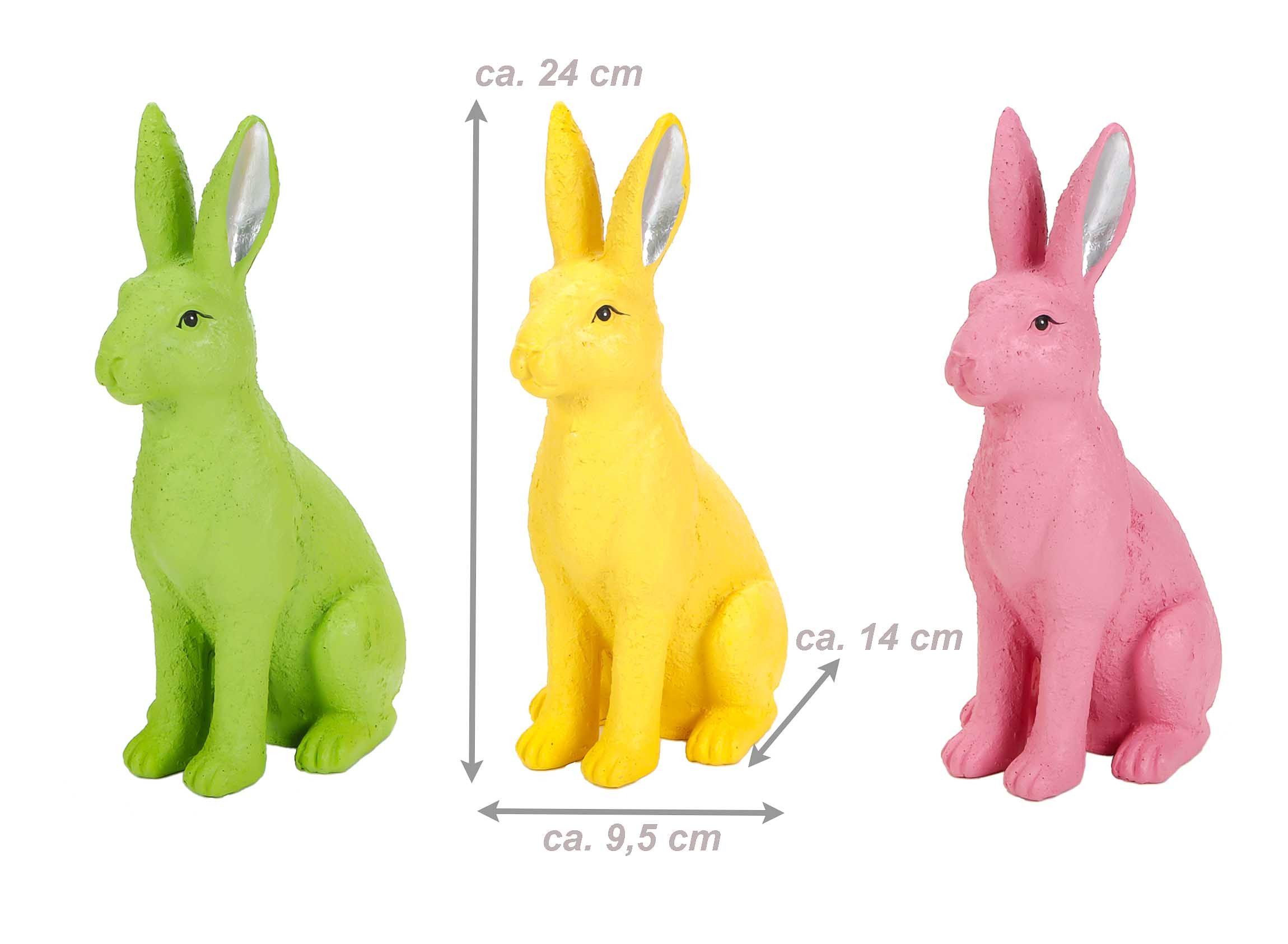 Bubble-Store Osterhase Hase (Oster Deko Figur, 3 St., Osterhasen aus Kunstharz), Dekohasen, 3 Osterhasen, Hasenfigur, Hase Dekofigur, Osterdeko