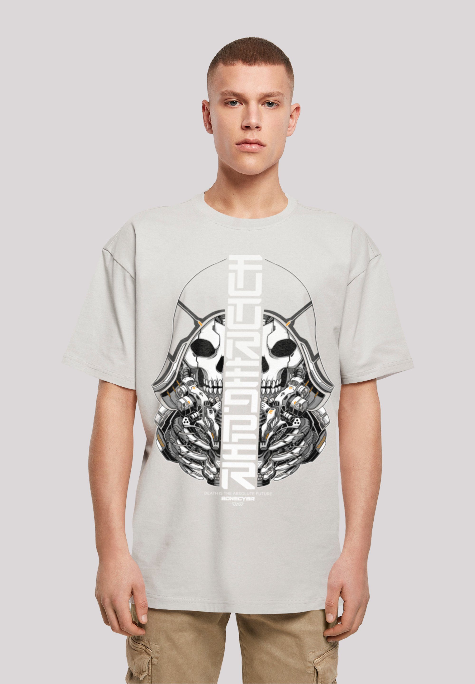 F4NT4STIC T-Shirt Cyber Bone Futureaper CYBERPUNK STYLES Print lightasphalt