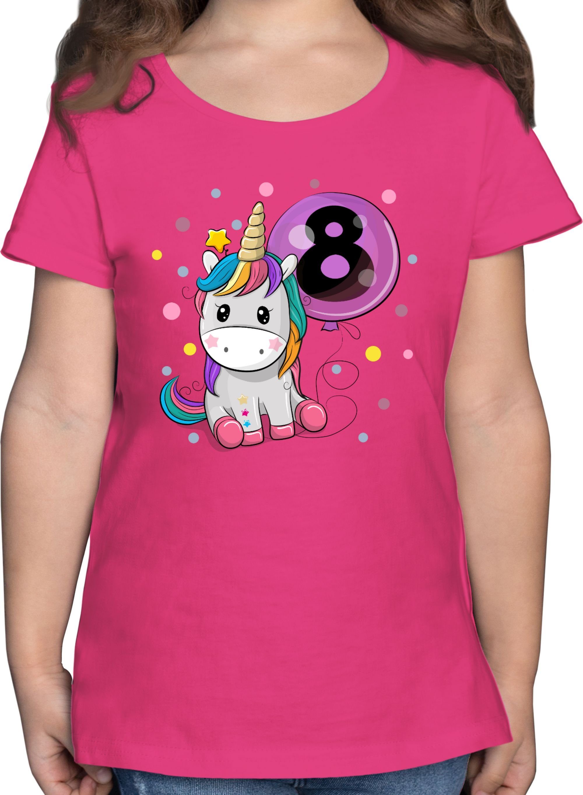 T-Shirt Einhorn 8 Geburtstag Mädchen Kindergeburtstag 8 Jahre