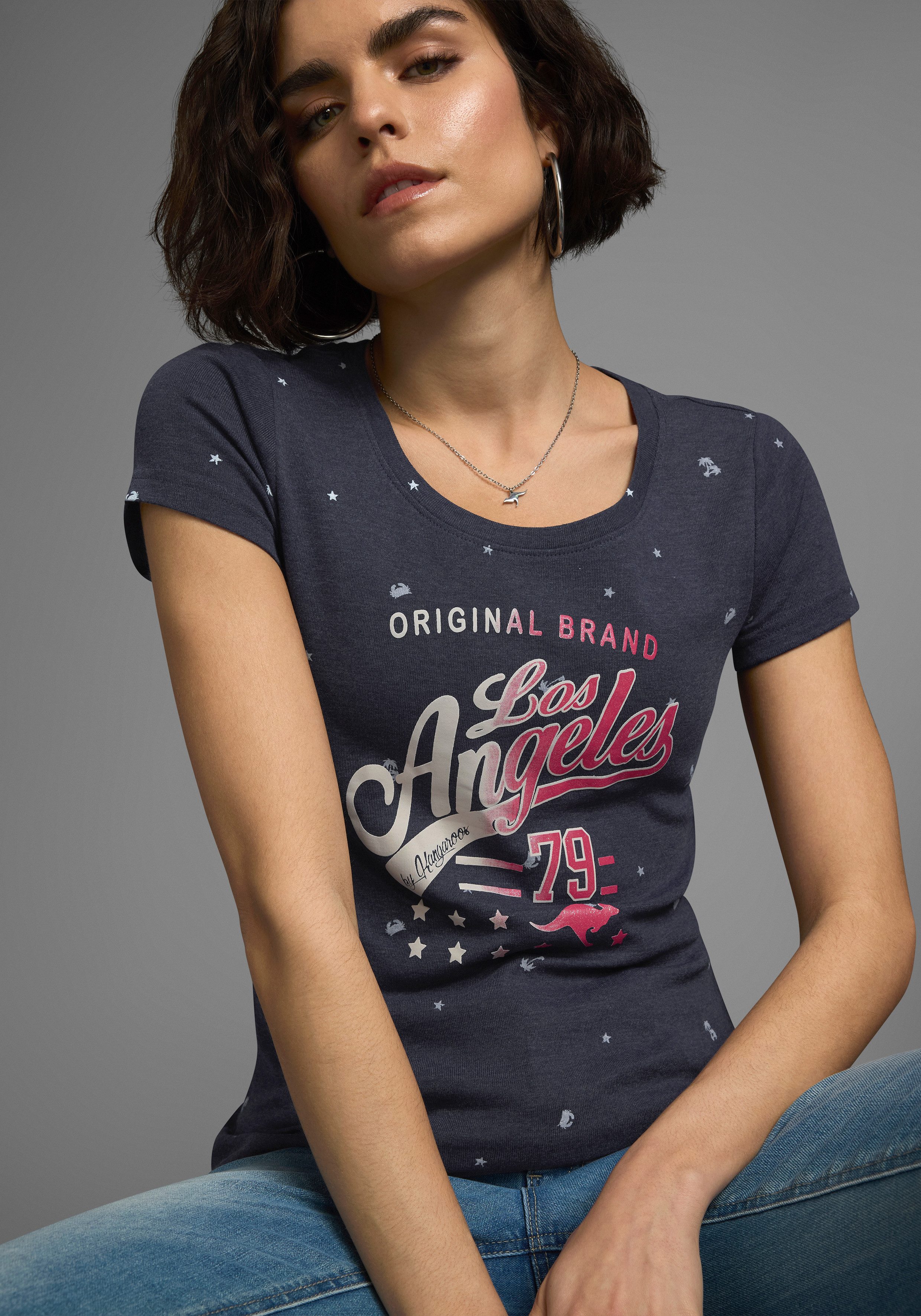 KangaROOS T-Shirt Kurzarm, figurbetonte Passform, aus 100% Baumwolle günstig online kaufen