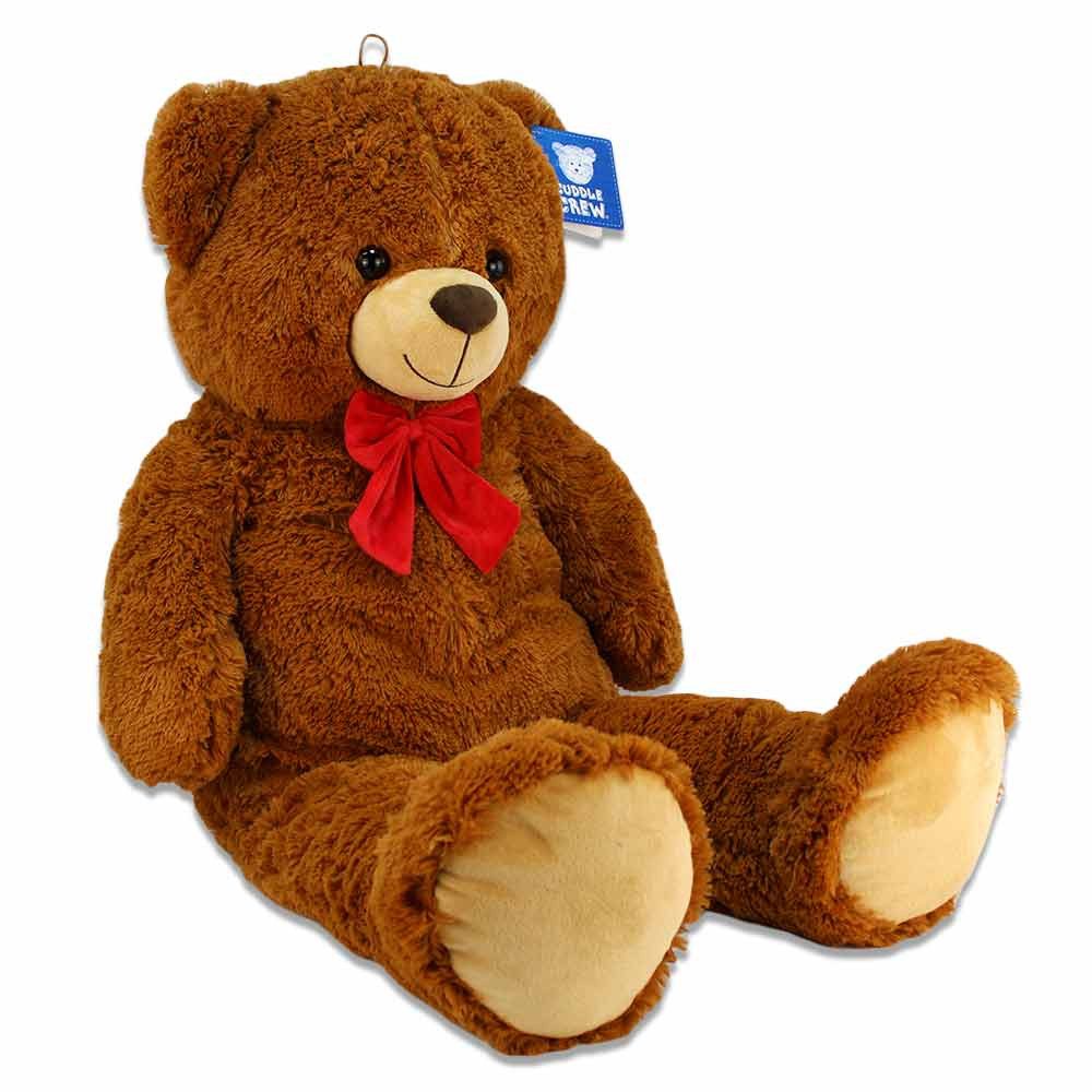PMS Tierkuscheltier Teddy mit roter Schleife XXL - ca. 100 cm