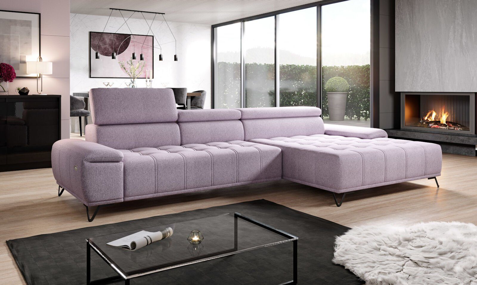 JVmoebel Ecksofa, Ecksofa L Form Sofa Couch Design Couchen Polster Textil