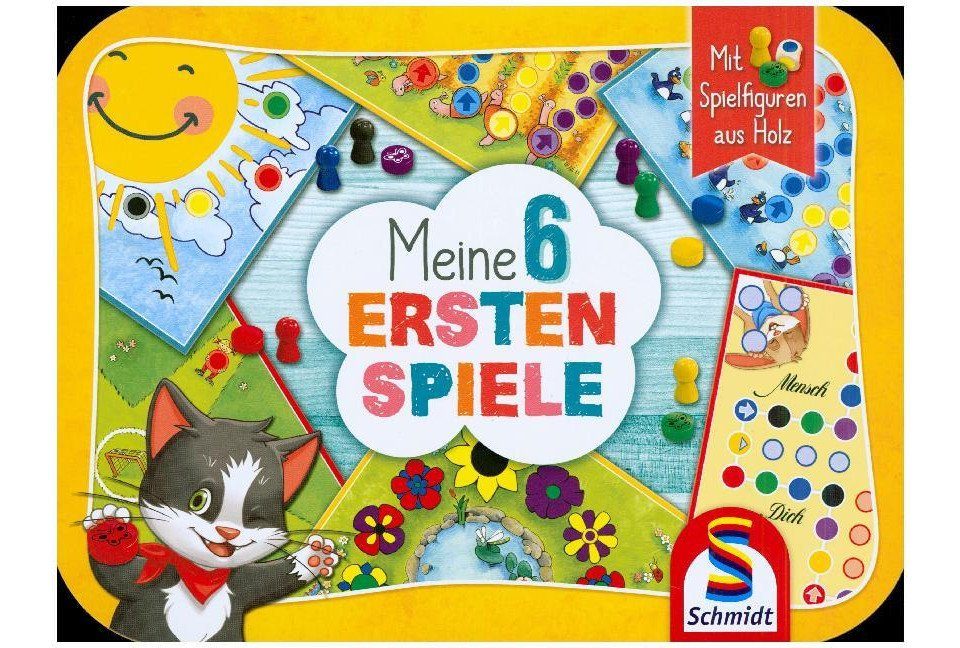 Schmidt Spiele Spiel Meine 6 ersten Spiele (Spielesammlung mit Holz-Spielfiguren)