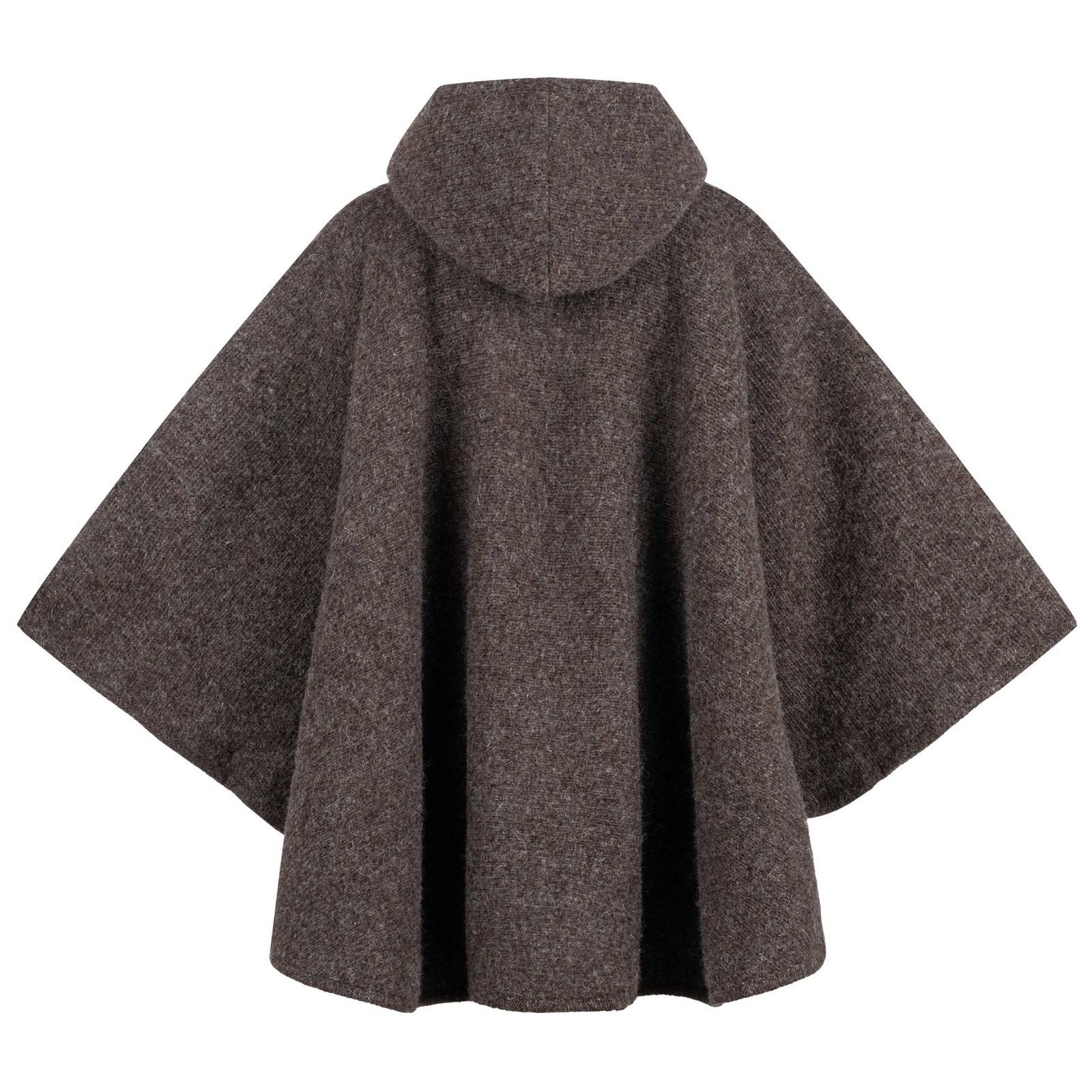 KUNST UND MAGIE Strickcape Strick Poncho+Kapuze Umhang Cape Strickjacke Wolle Jacke Winter Mantel – Bild 4 von 5