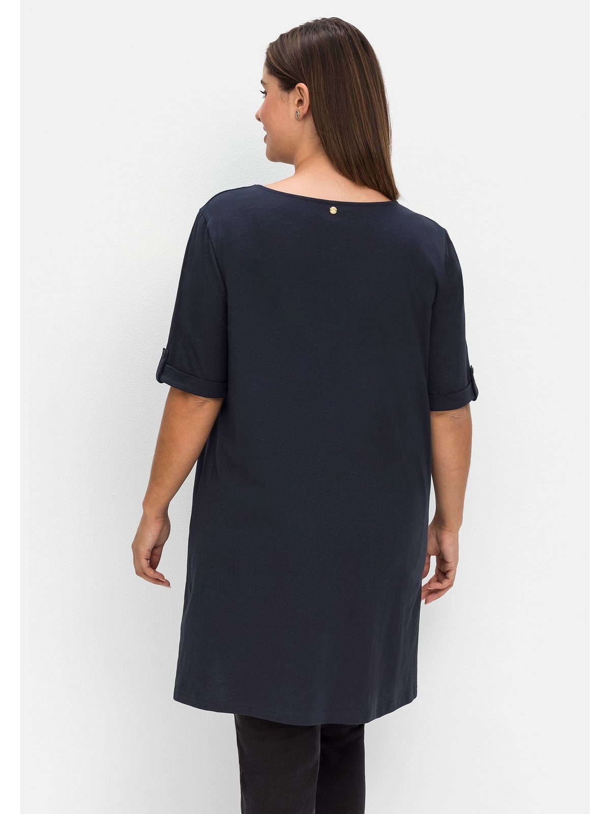 Sheego Longshirt Große Größen mit geschlitztem Ausschnitt