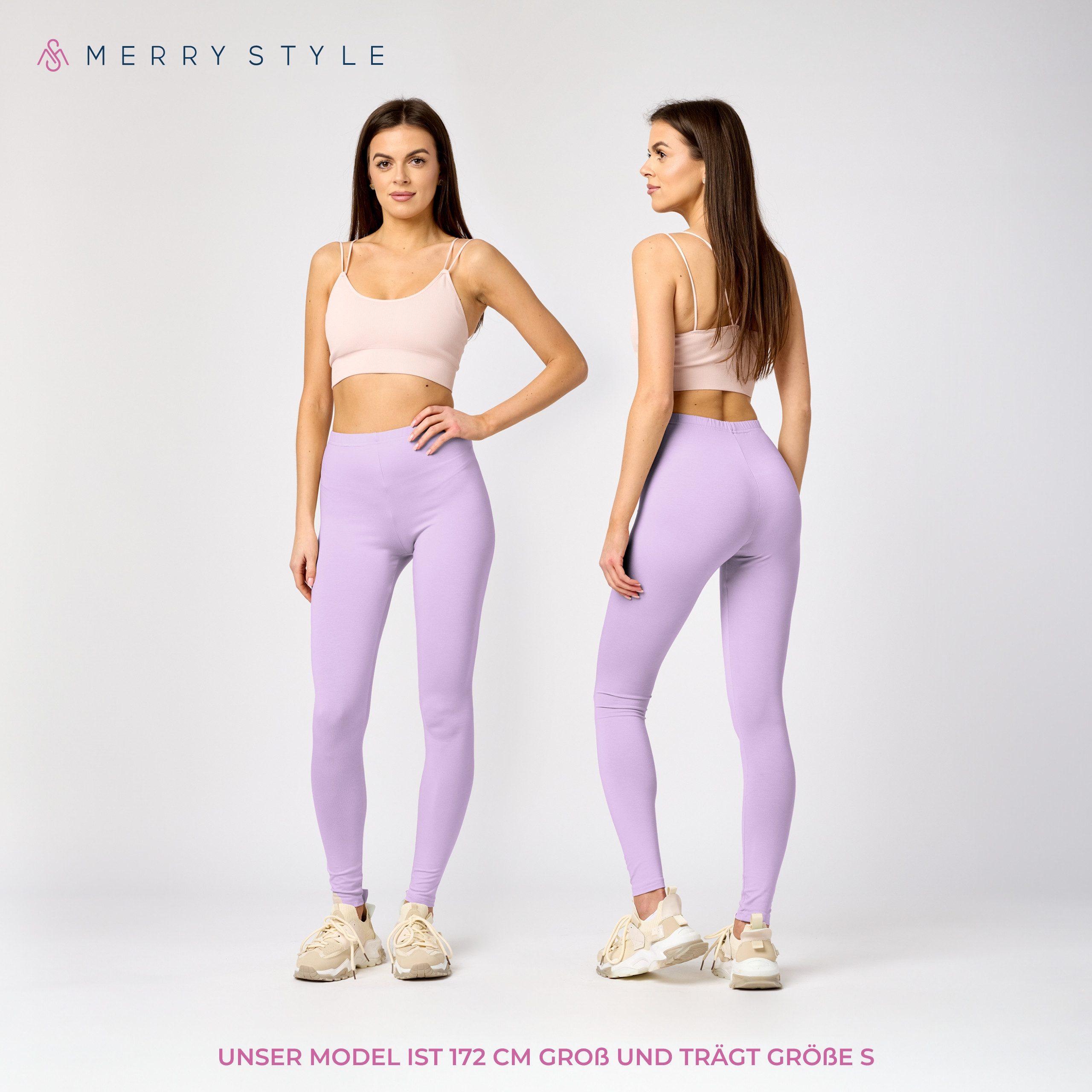 Merry Style Leggings Damen Hosen aus Viskose MS10-143 (1-tlg) elastischer Bund, atmungsaktiv