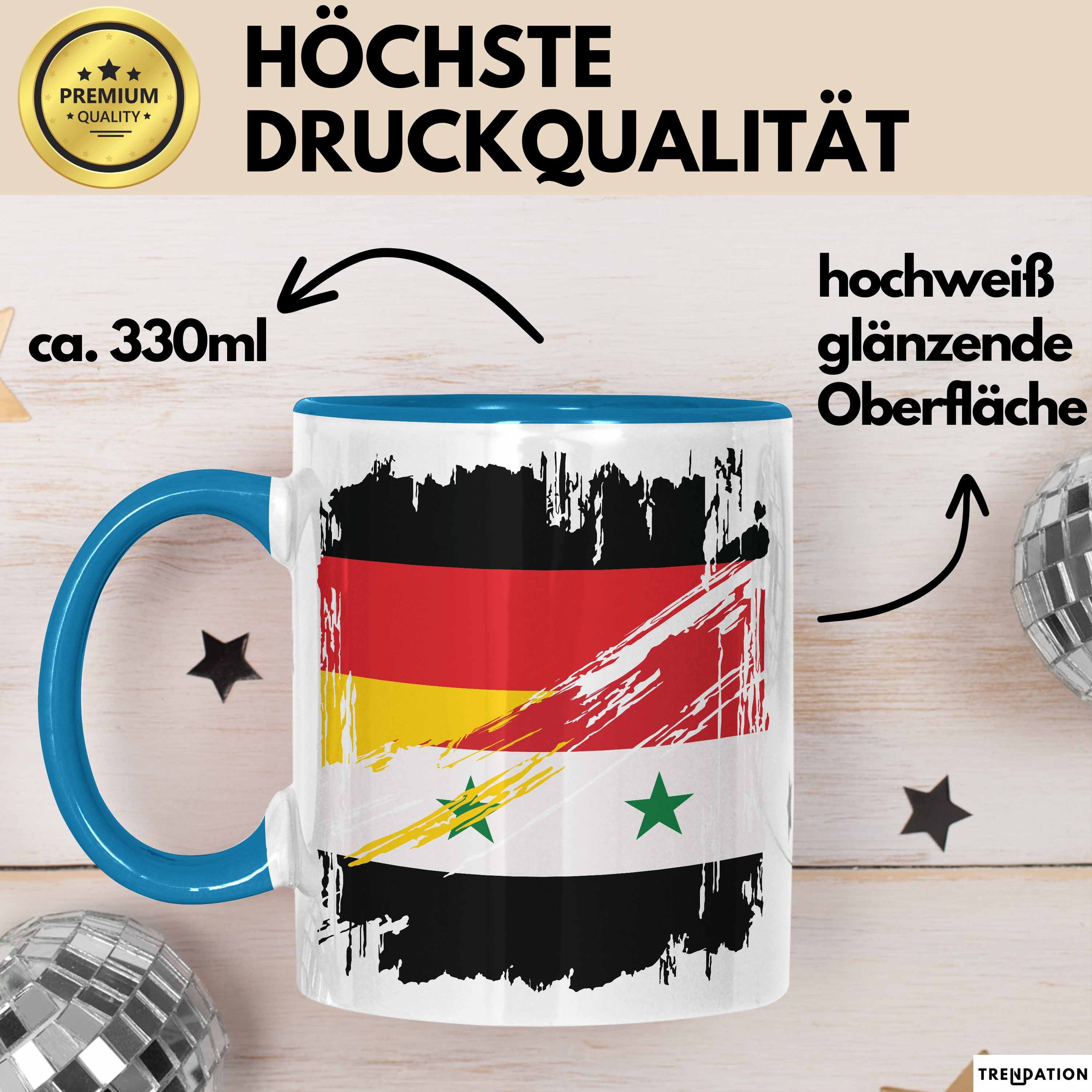 Trendation Tasse Syrien Deutschland Flagge Halb Deutscher Halb Syrer Fußball Germany 20