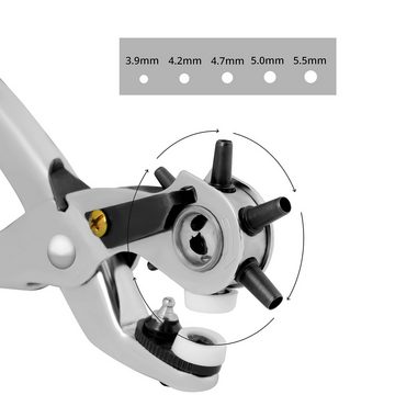 Kurtzy Papierscheren Lederlochzange & Ösen - Verschiedene Größen, (1-tlg), Leather Hole Punch & Eyelets - Multiple Sizes