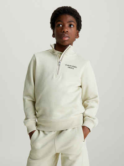 Calvin Klein Jeans Sweatshirt CKJ STACK LOGO TERRY HALF-ZIP Kinder bis 16 Jahre