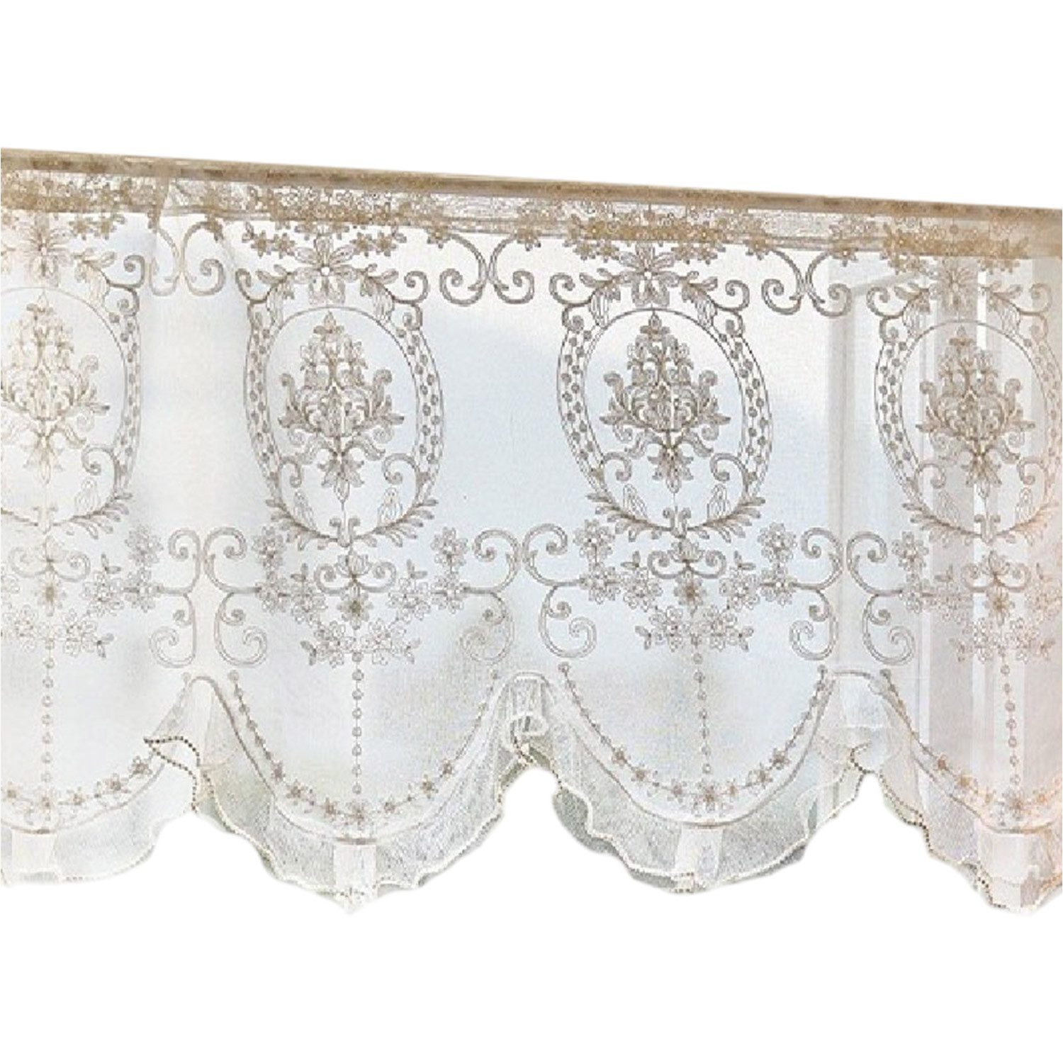 Refttenw Gardine Kurzgardine,Spitzenvorhänge, Retro-Stil bestickte Tüllvorh günstig online kaufen