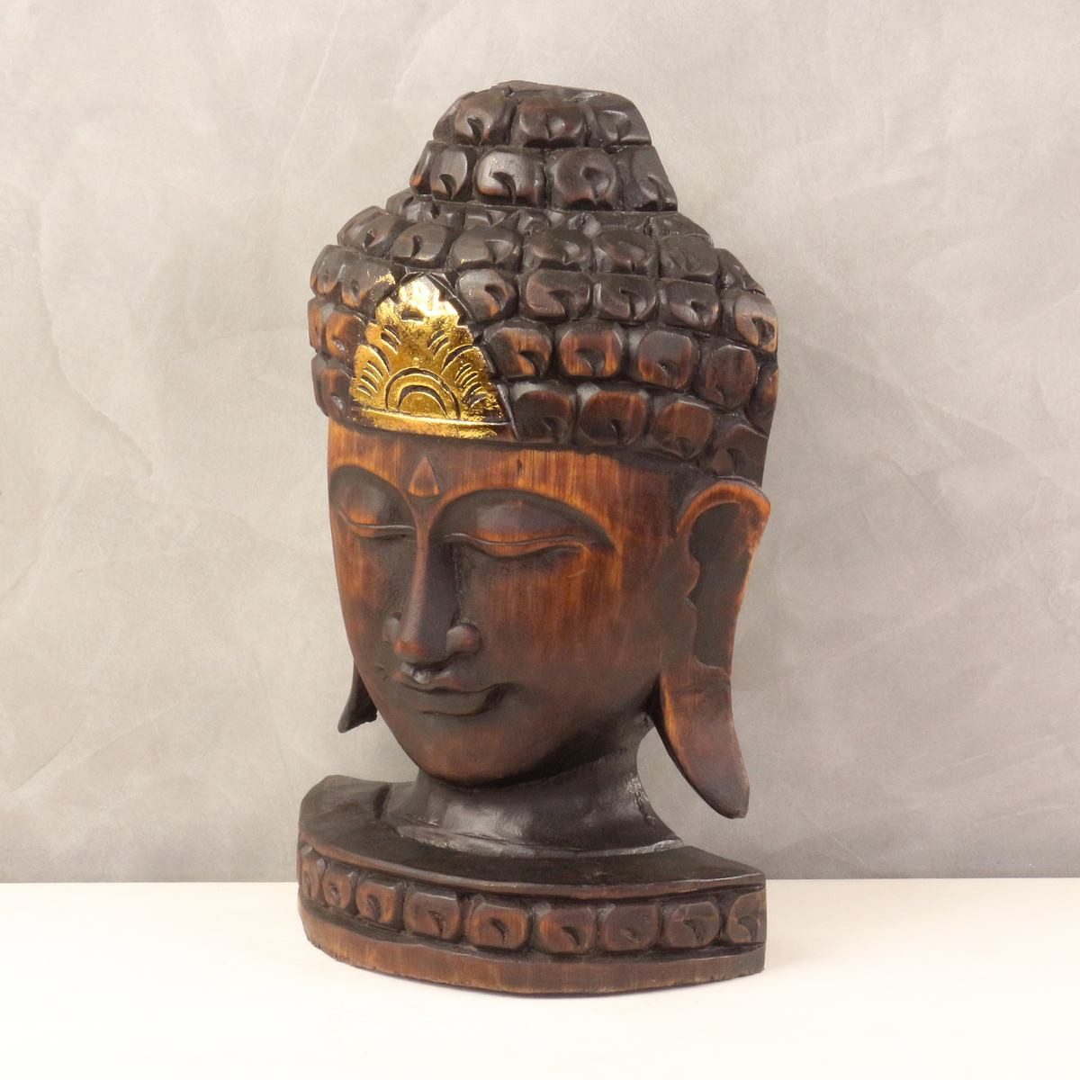 Oriental Galerie Dekofigur Buddha Kopf in Braun 30 cm (1 St), Skulptur, Fig günstig online kaufen