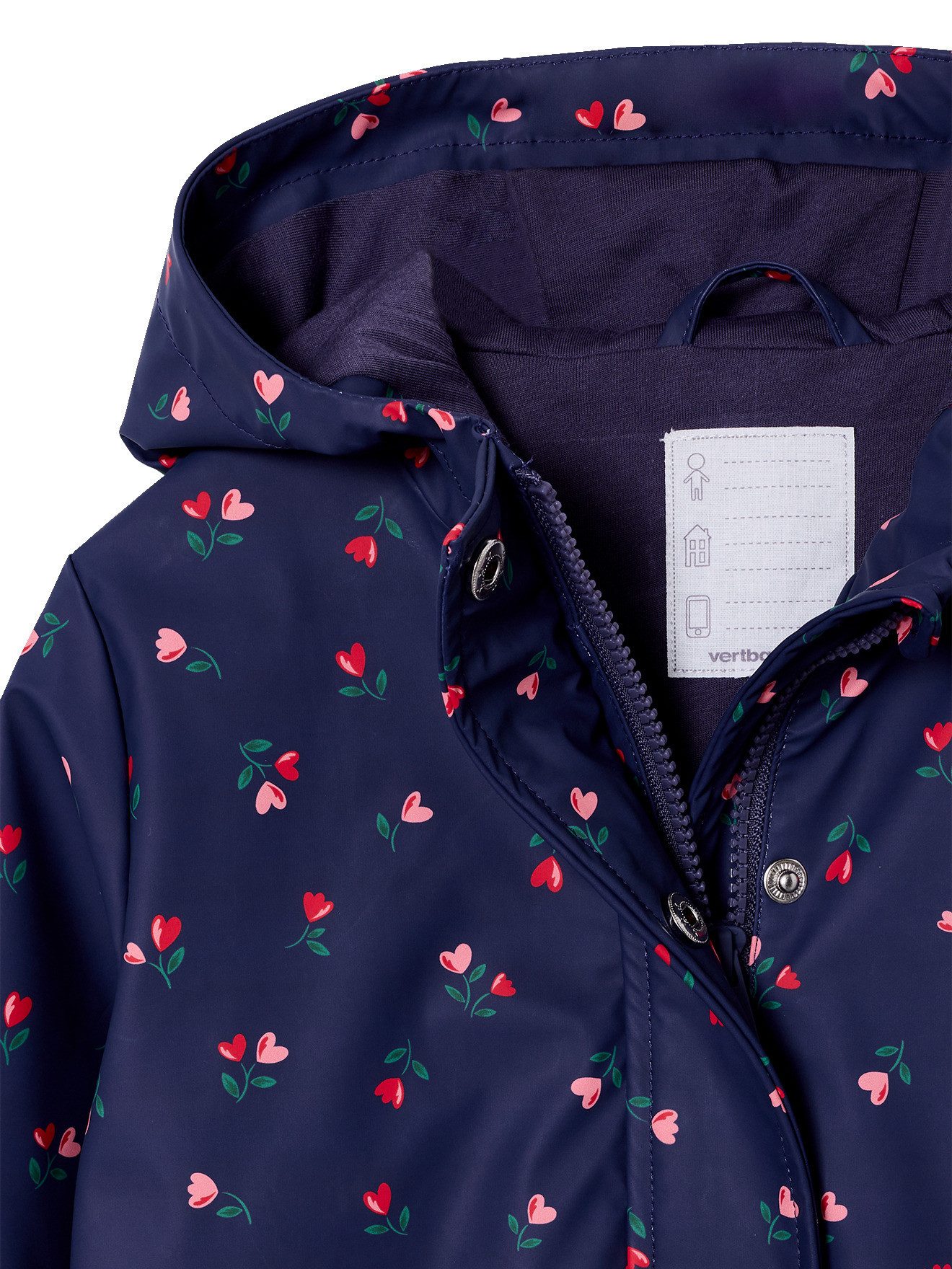 vertbaudet Regenjacke Mädchen Regenjacke mit Kapuze und Print – Bild 4 von 5