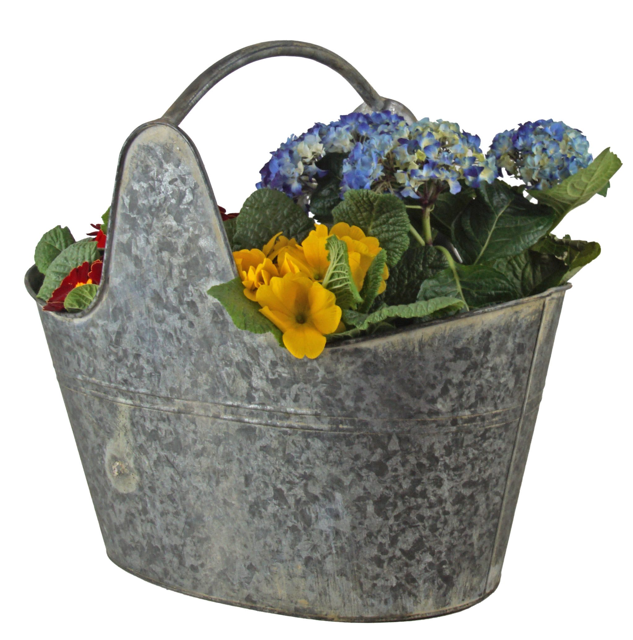 Posiwio Pflanzkübel Vintage Metalleimer/ Pflanzeimer im rustikalen Landhausstil