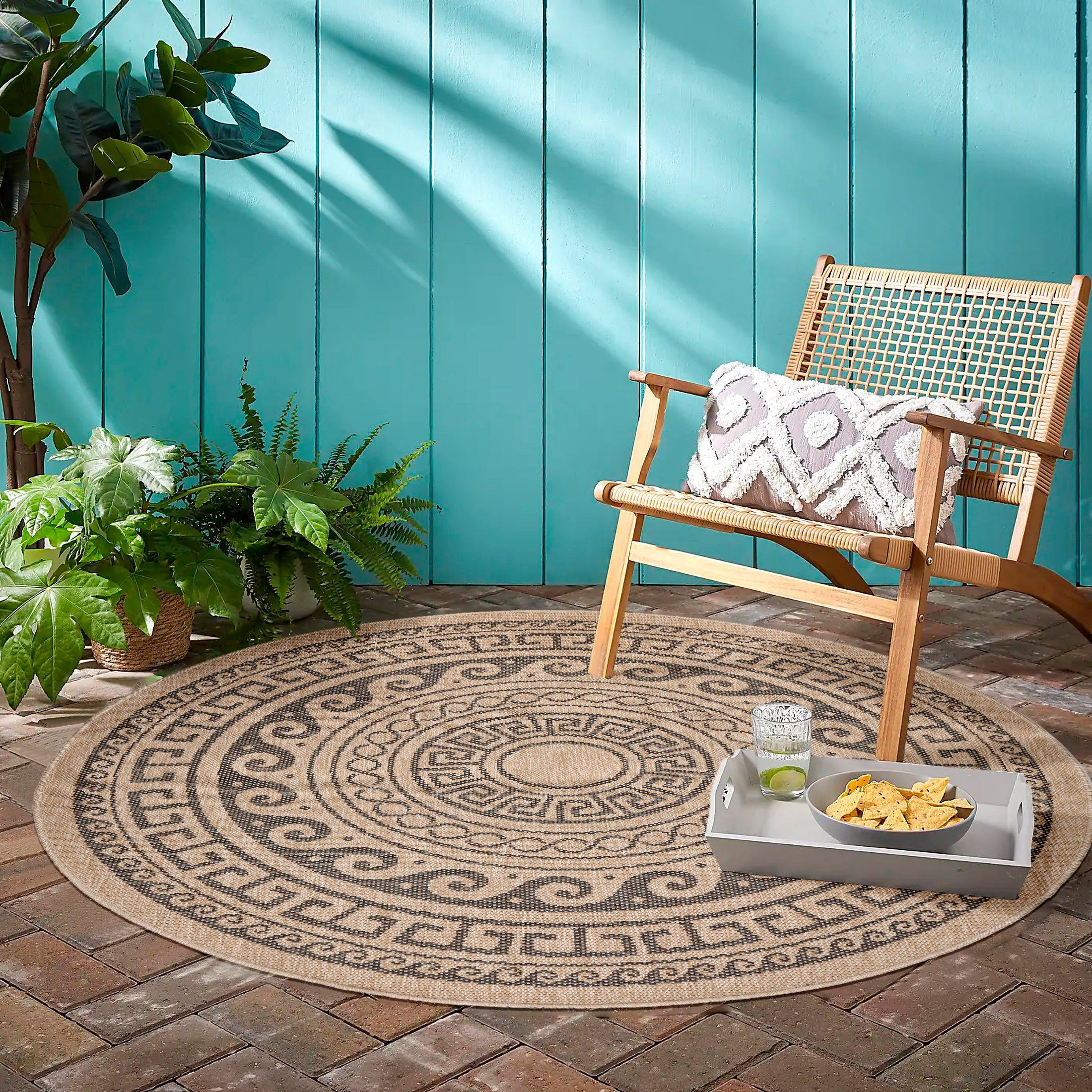 Teppium Teppich Vintage Design, Rund, Höhe: günstig online kaufen