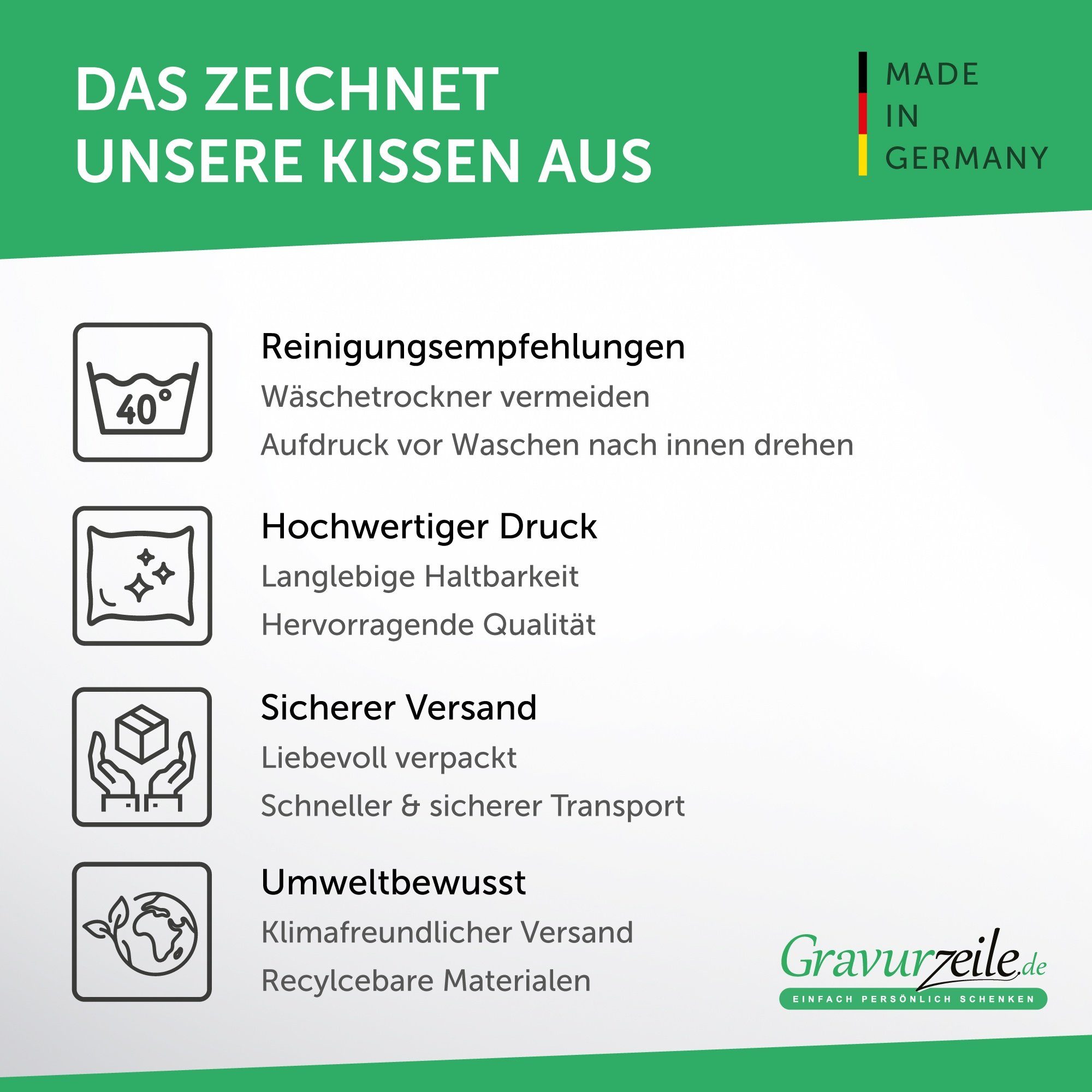 GRAVURZEILE Zierkissen - Trick or Treat - Geschenk zu Halloween - für Freunde & Familie -