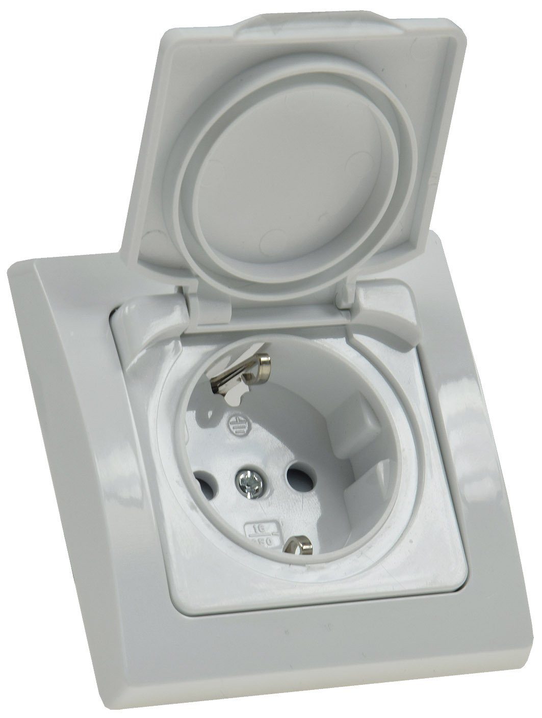ChiliTec Steckdose DELPHI Schutzkontakt-Steckdose IP44, 250V~/ 16A, inkl. Rahmen, UP