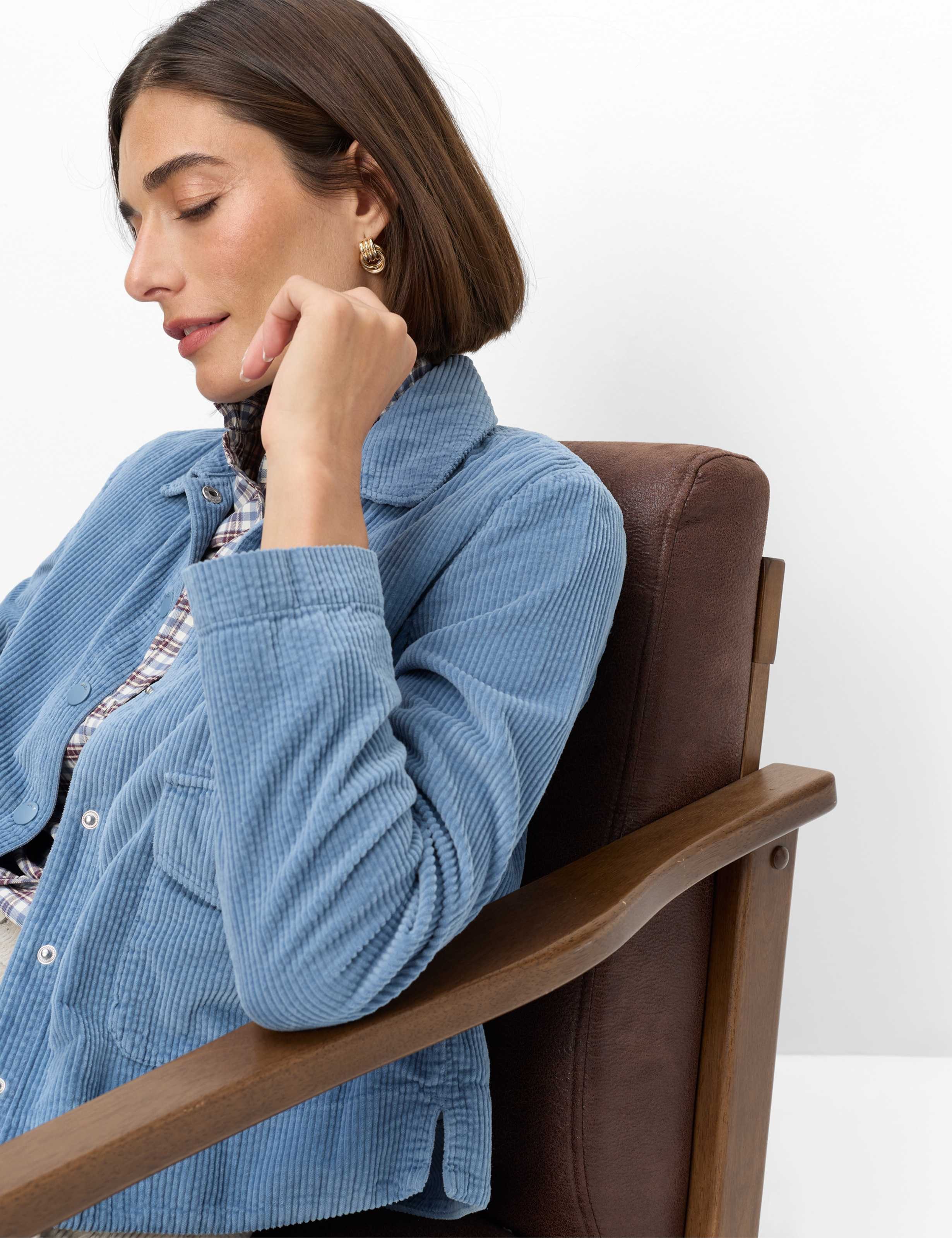Brax Klassische Bluse Style VEGA Cord: Overshirt aus reiner Baumwolle – Bild 3 von 5
