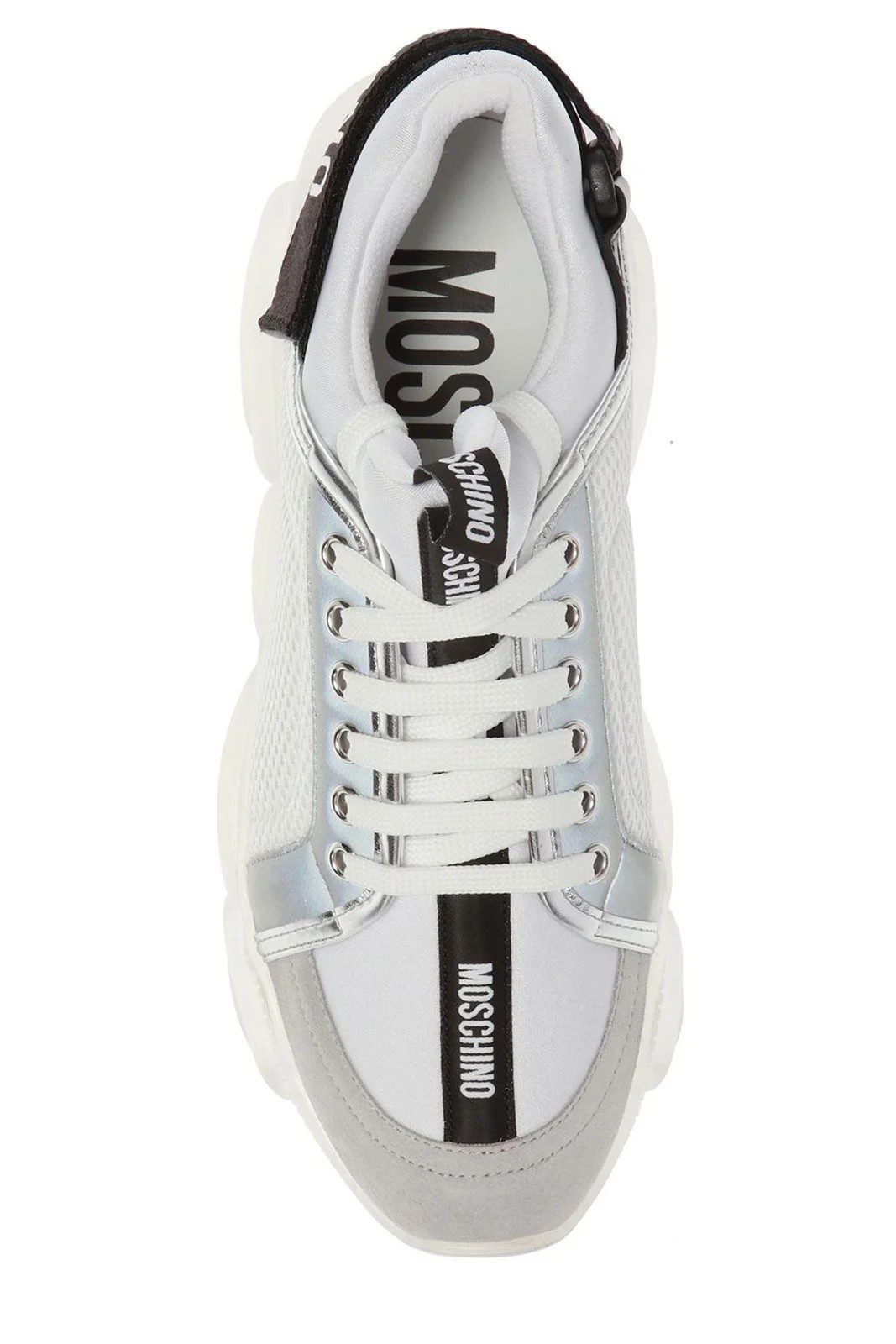 MOSCHINO Damen Teddy Sneakers ORSO30 . MIX BIANCO+GRIGIO Sneaker