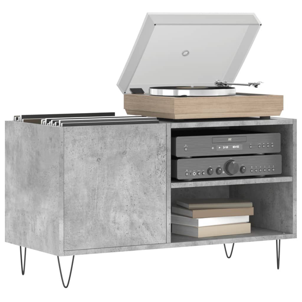 vidaXL Media-Regal Plattenschrank Betongrau 85x38x48 cm Holzwerkstoff, 1-tlg.