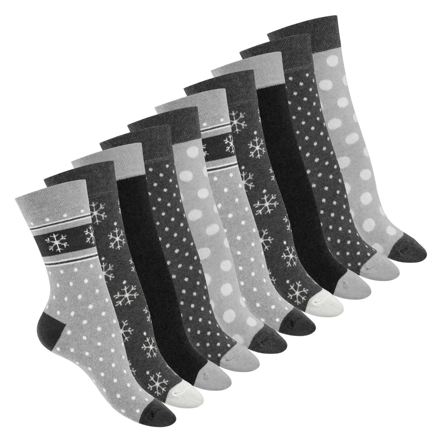 celodoro Basicsocken Süße Damen Eco Socken mit Motiv (10 Paar), regenerative Baumwolle