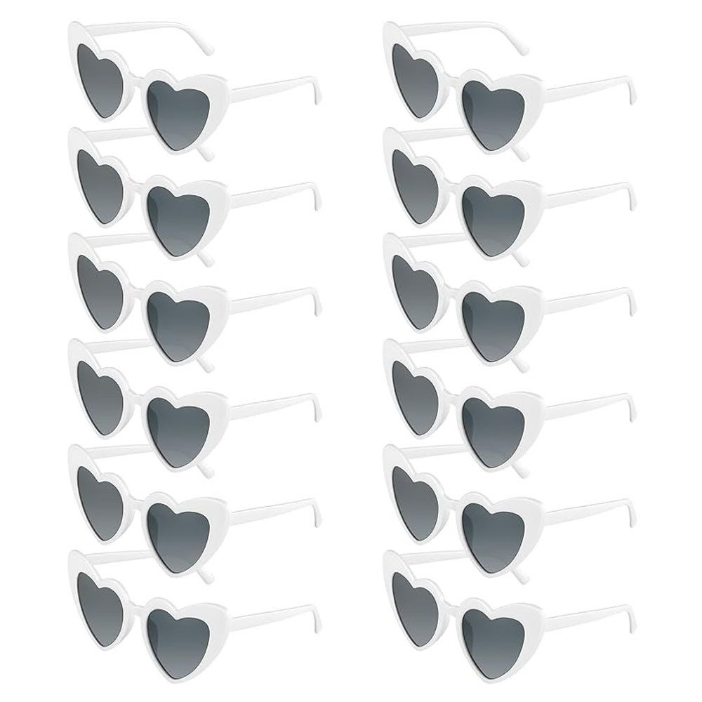 HoyoLee Sonnenbrille 12 Brillen Herz-Sonnenbrillen, Vintage-Herzform Brille, für Hochzeit