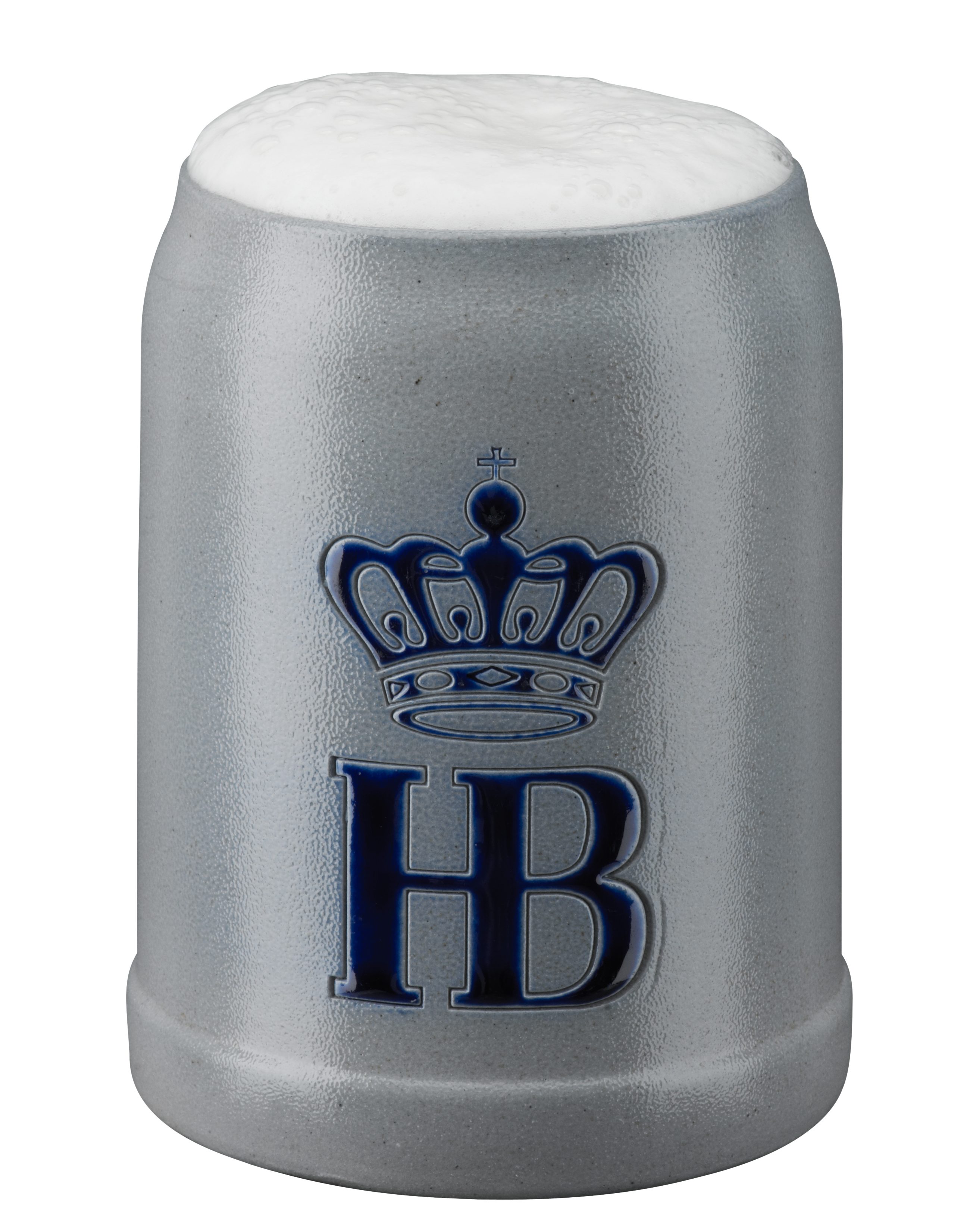 Hofbräuhaus München Bierkrug "Salzglasur", Steinzeug glasiert, ohne Zinndeckel, handgedreht, handbemalt, salzglasiert und gebrannt