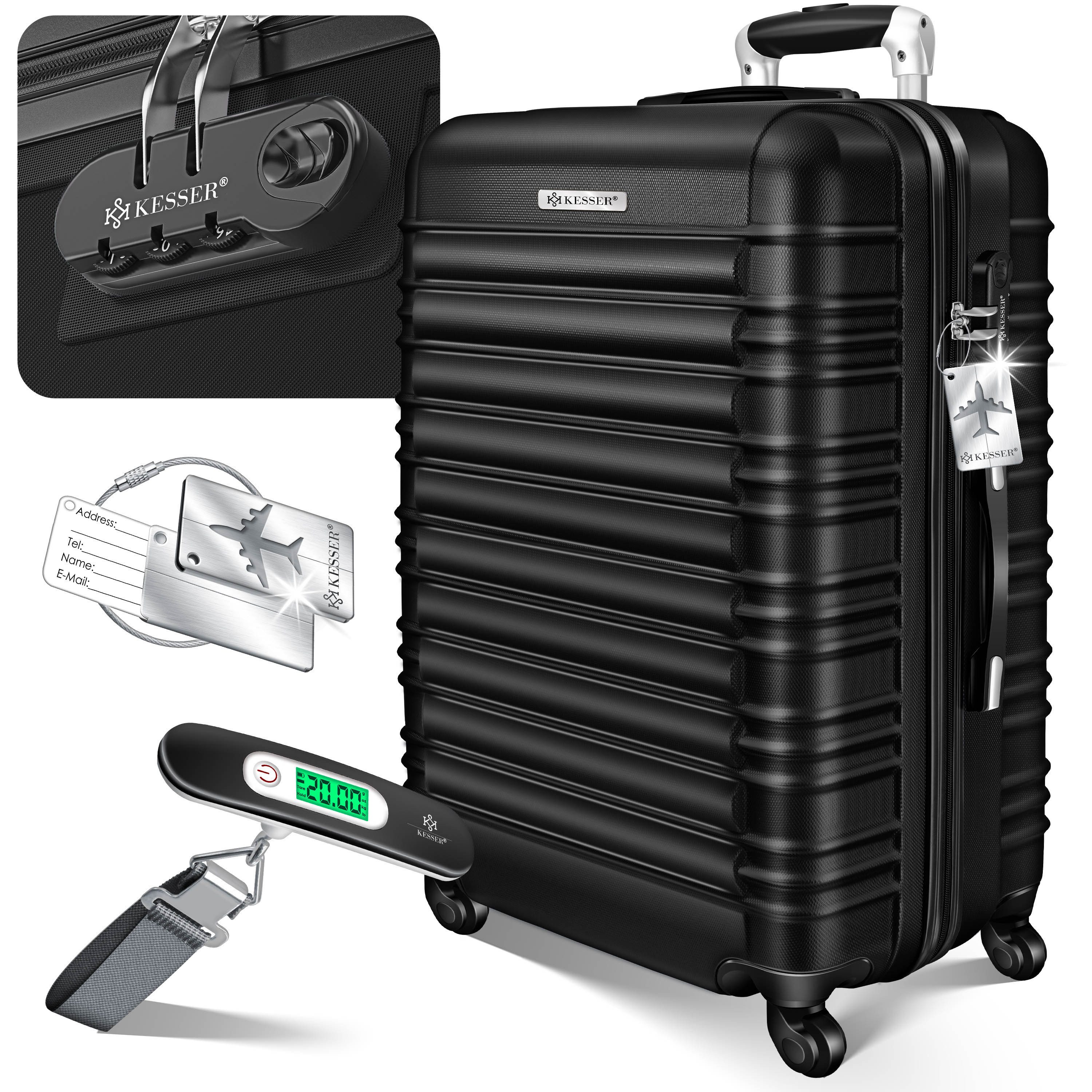 KESSER Hartschalen-Trolley Reisekoffer 120L Koffer Inkl. Kofferwaage + Gepäckanhänger, 4 Rollen, Rollkoffer ABS-Hartschale mit 4 Rollen, Zahlenschloss & Teleskopgriff
