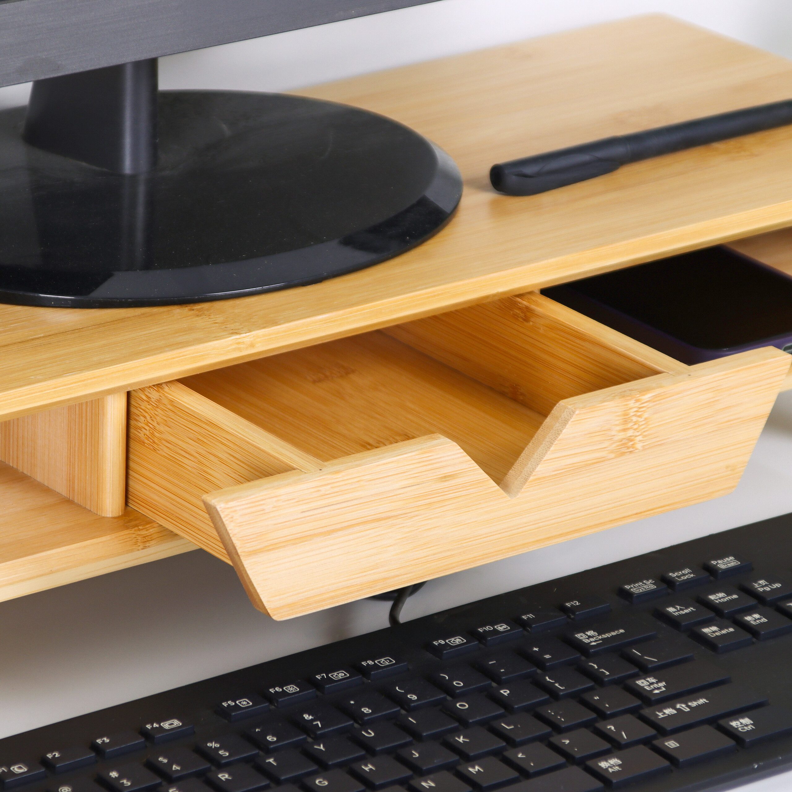 relaxdays Monitorständer mit Schublade, (1-tlg) – Bild 5 von 5