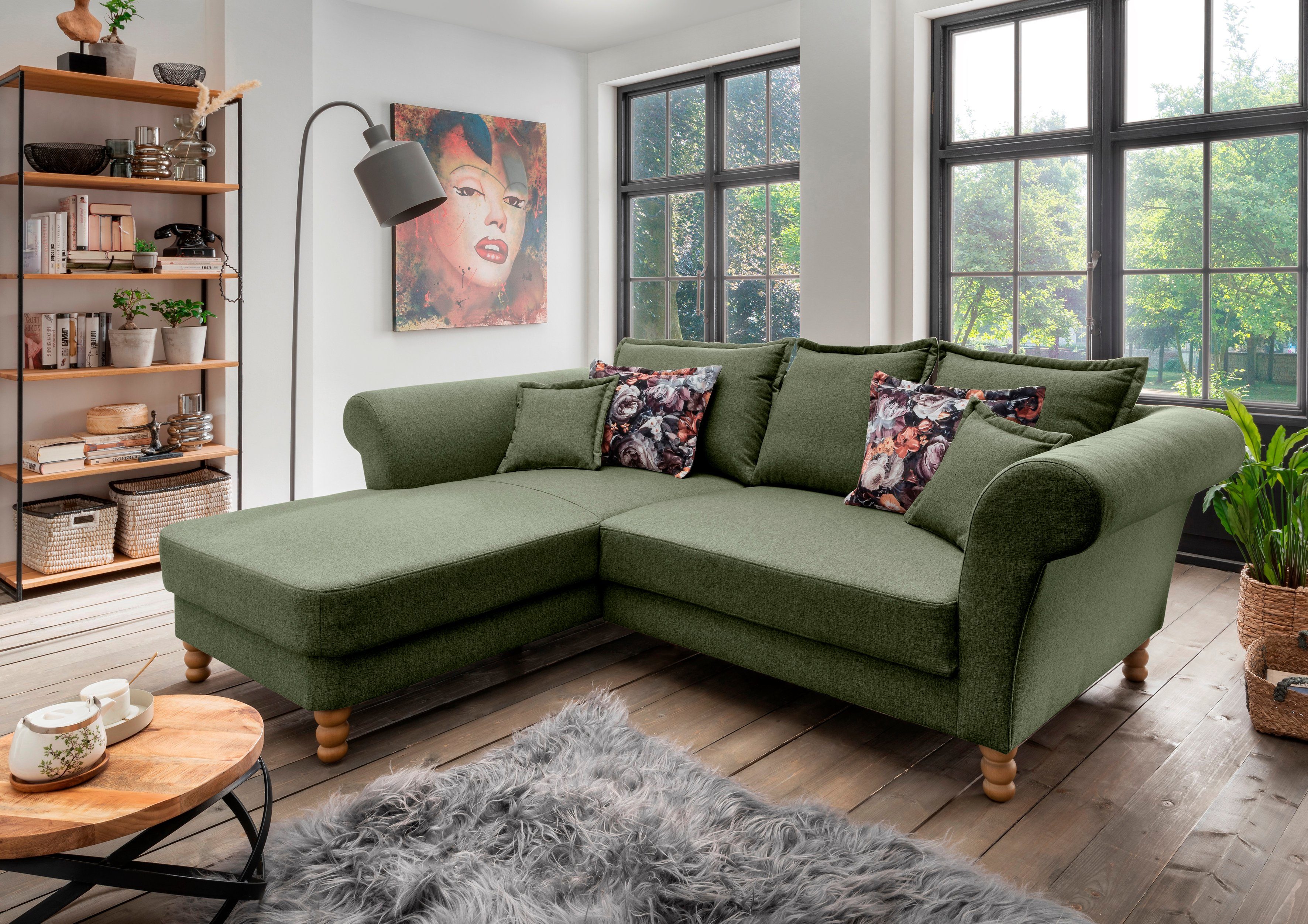 Home affaire Ecksofa Tassilo Mega Polsterecke mit Kaltschaum im Sitz, bequem, L-Form, hoher Sitzkomfort, Breite 262cm, Komfortsitzhöhe 48cm, zeitlos elegant