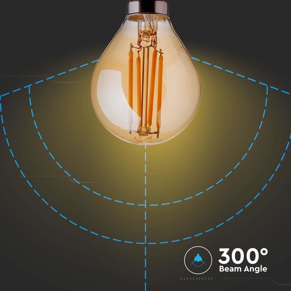V-TAC LED-Leuchtmittel 4 W E14 Edison LED Vintage Filament Glühbirne Birne Leuchtmittel Retro, 1 St., Warmweiss, Mini Lampe getöntes Glas 350 Lumen warmes licht – Bild 5 von 5