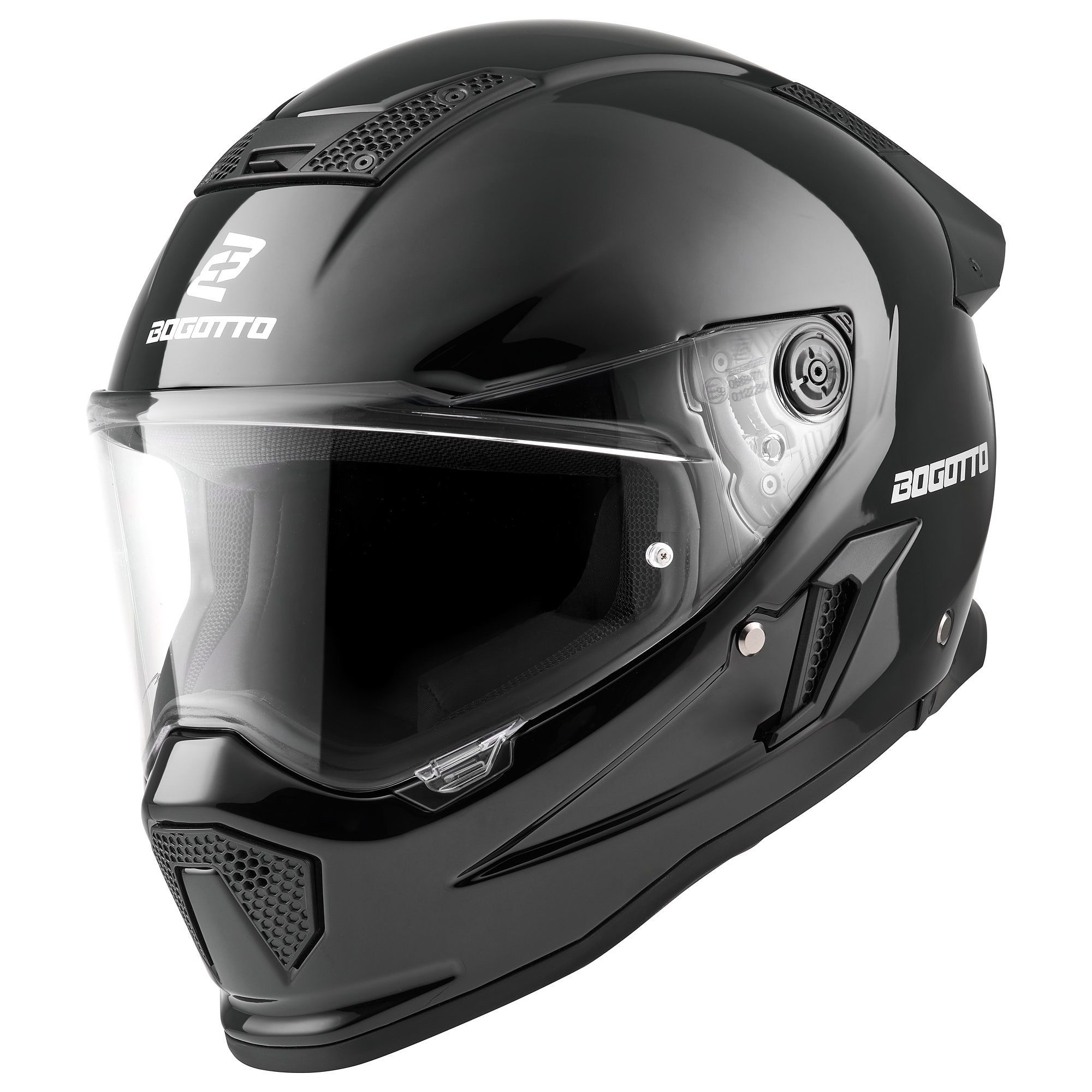 Bogotto Motorradhelm Rapto Helm, vorbereitet für Kommunikationssystem,geeignet für Brillenträger,v