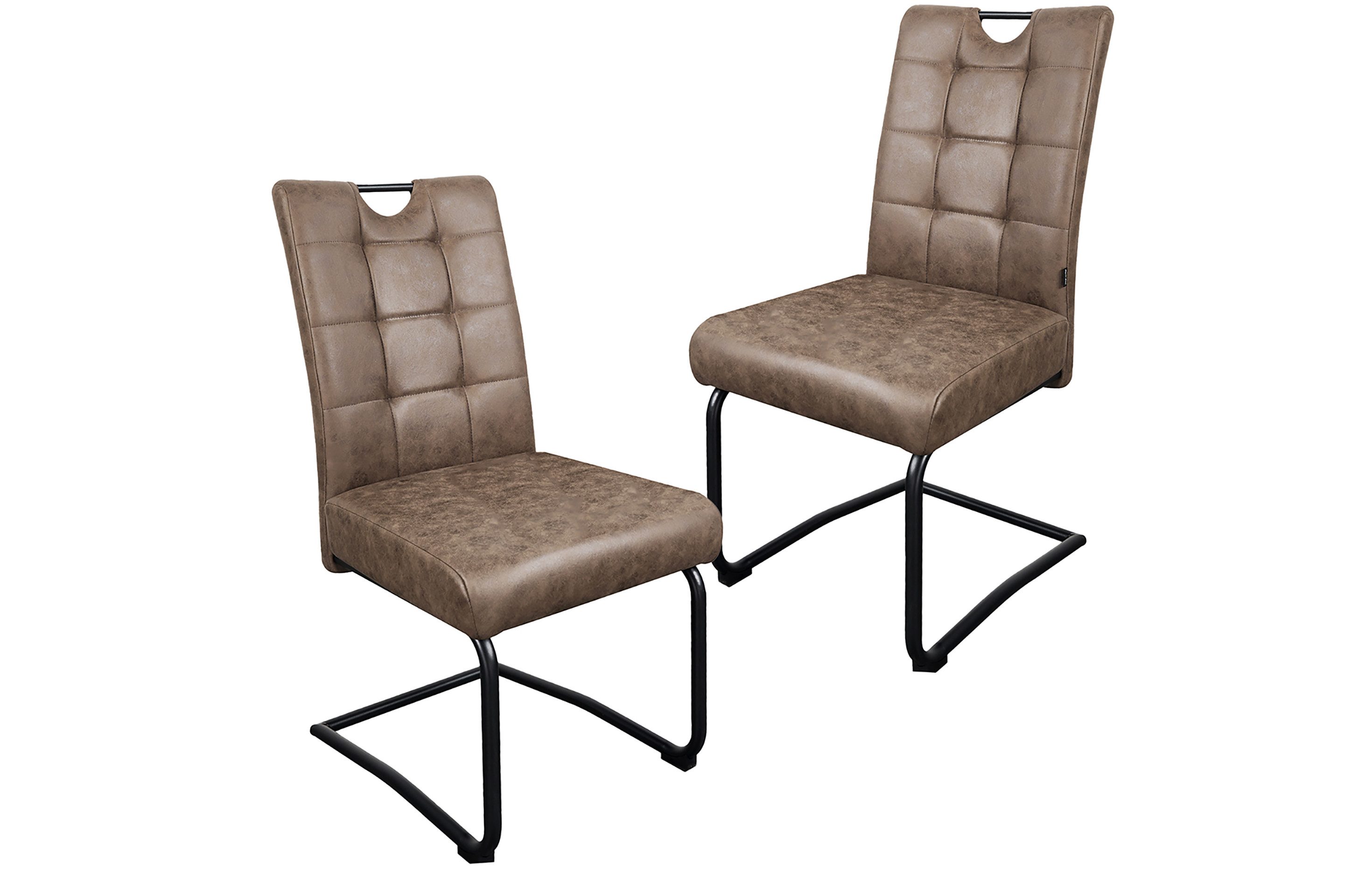 B&D home Freischwinger SOFIA (Set, 2 St), mit Taschenfederkern-Sitz und Griff, 140kg belastbar