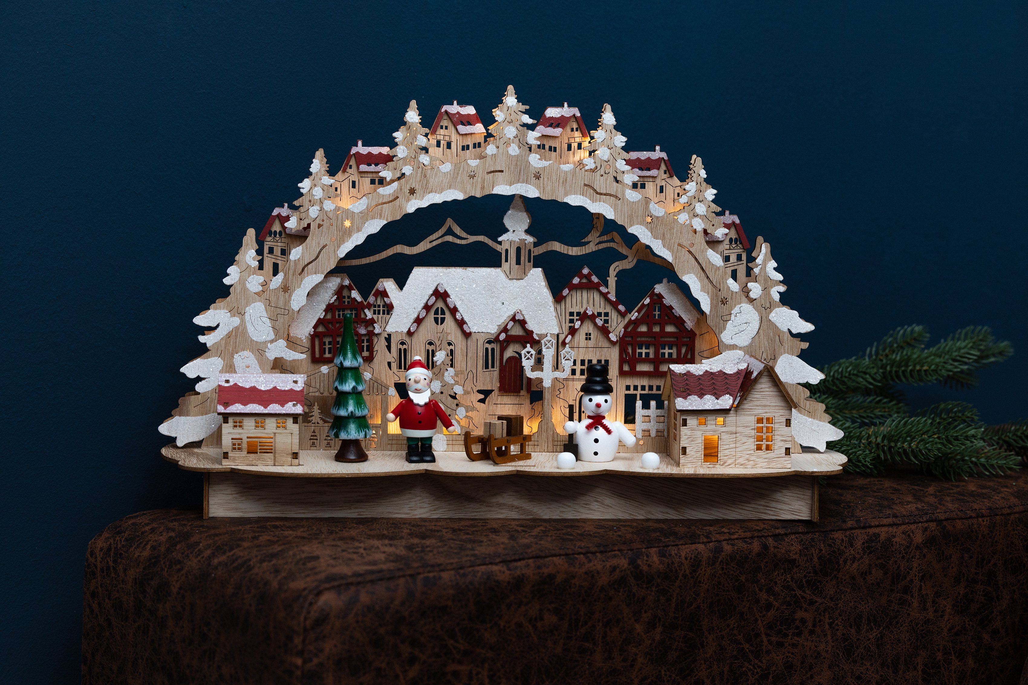 Myflair Möbel & Accessoires LED Schwibbogen Weihnachtsdeko (1-tlg), aus Holz, mit LED Beleuchtung, Höhe ca. 27 cm – Bild 4 von 5
