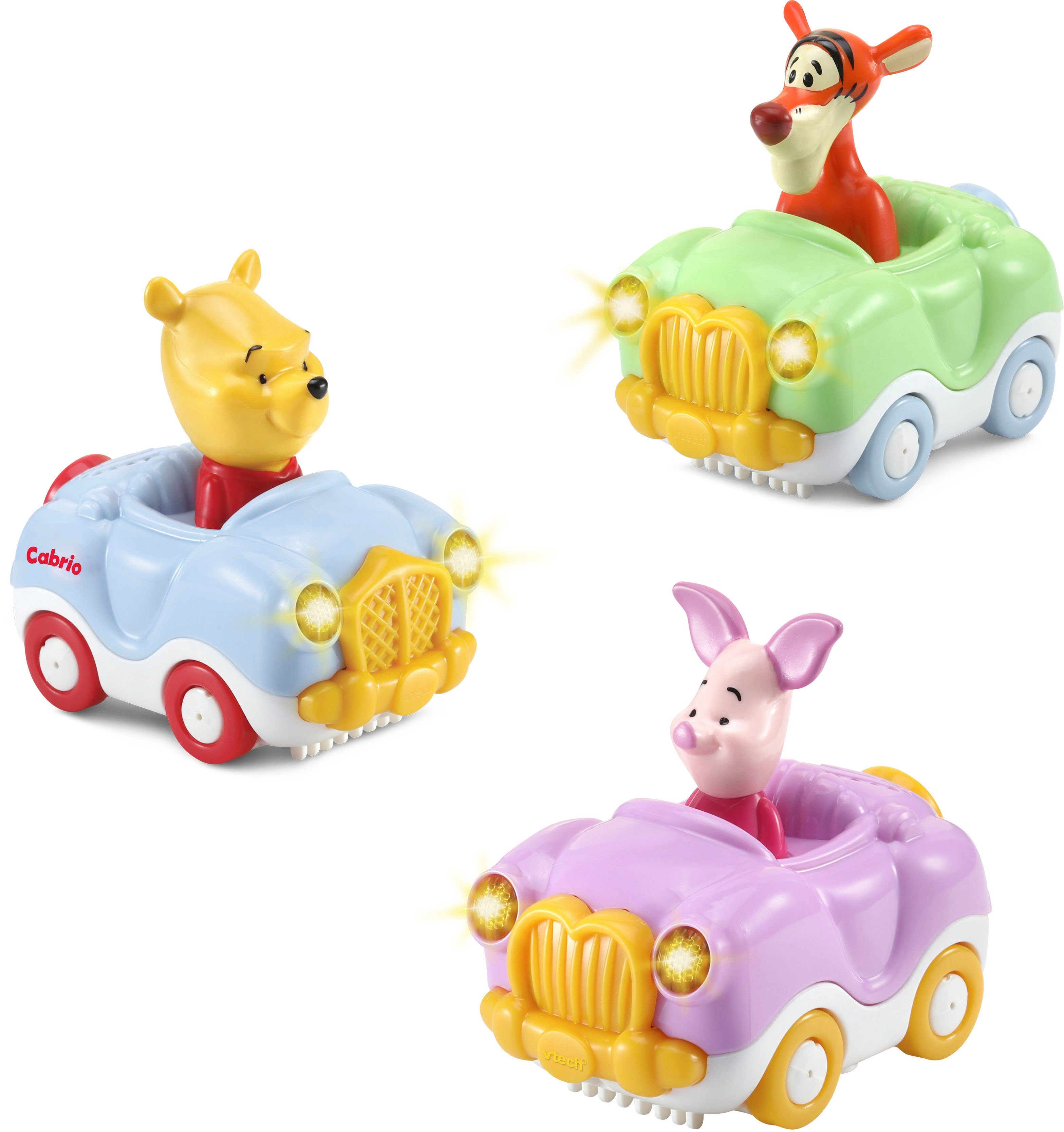 Tut 3er-Set Baby Vtech® Disney Tigger, Tut Spielzeug-Auto Ferkel Flitzer, Puuh, Winnie