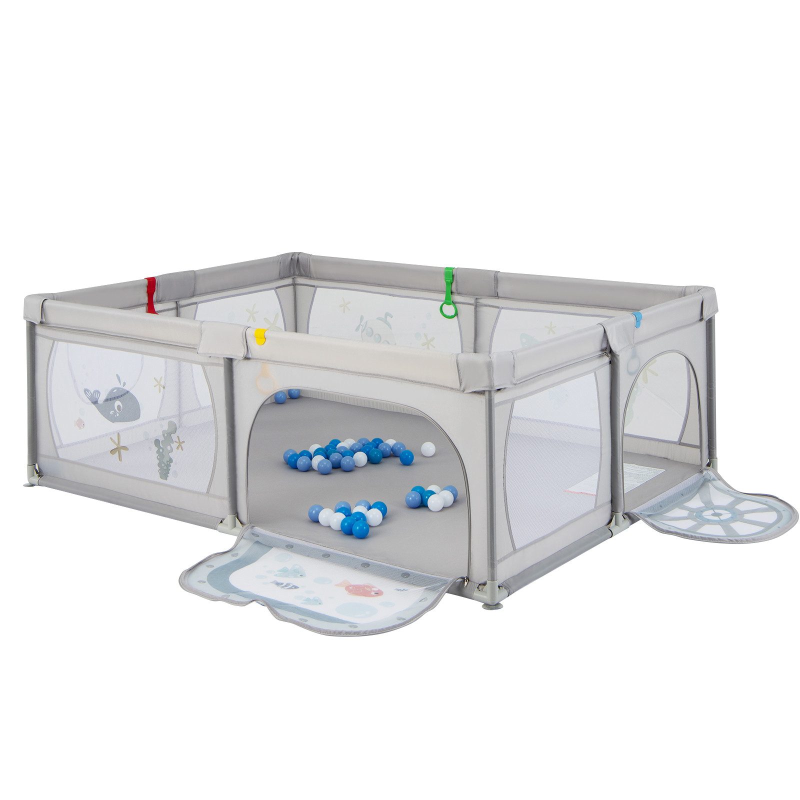 COSTWAY Laufstall Baby Laufgitter, 205 x 147 cm, mit Tragtasche günstig online kaufen