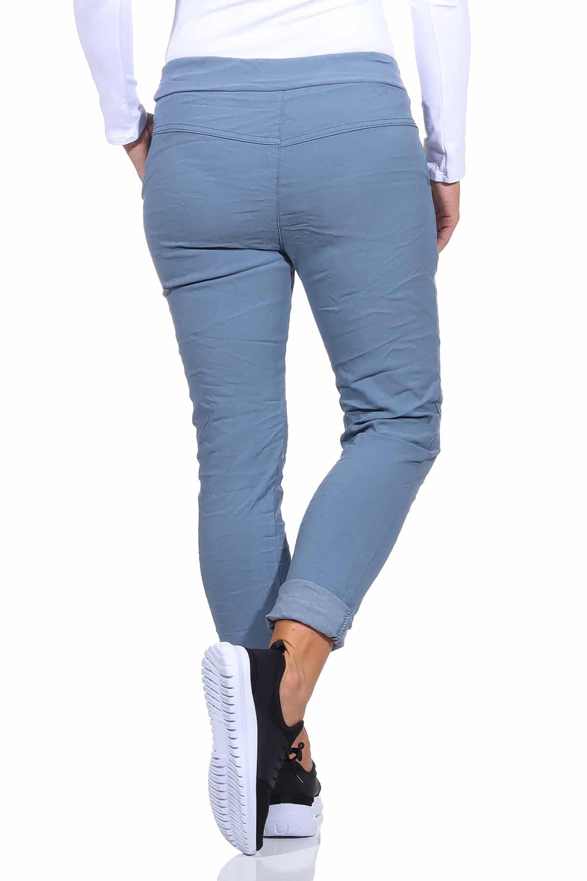 OriginalYou Schlupfhose Damen Freizeithose mit Stretch Schlupfhose Knitterlook Chino Pants in Größe 36-48 erhältlich, moderner Knitterlook, elastischer Bund