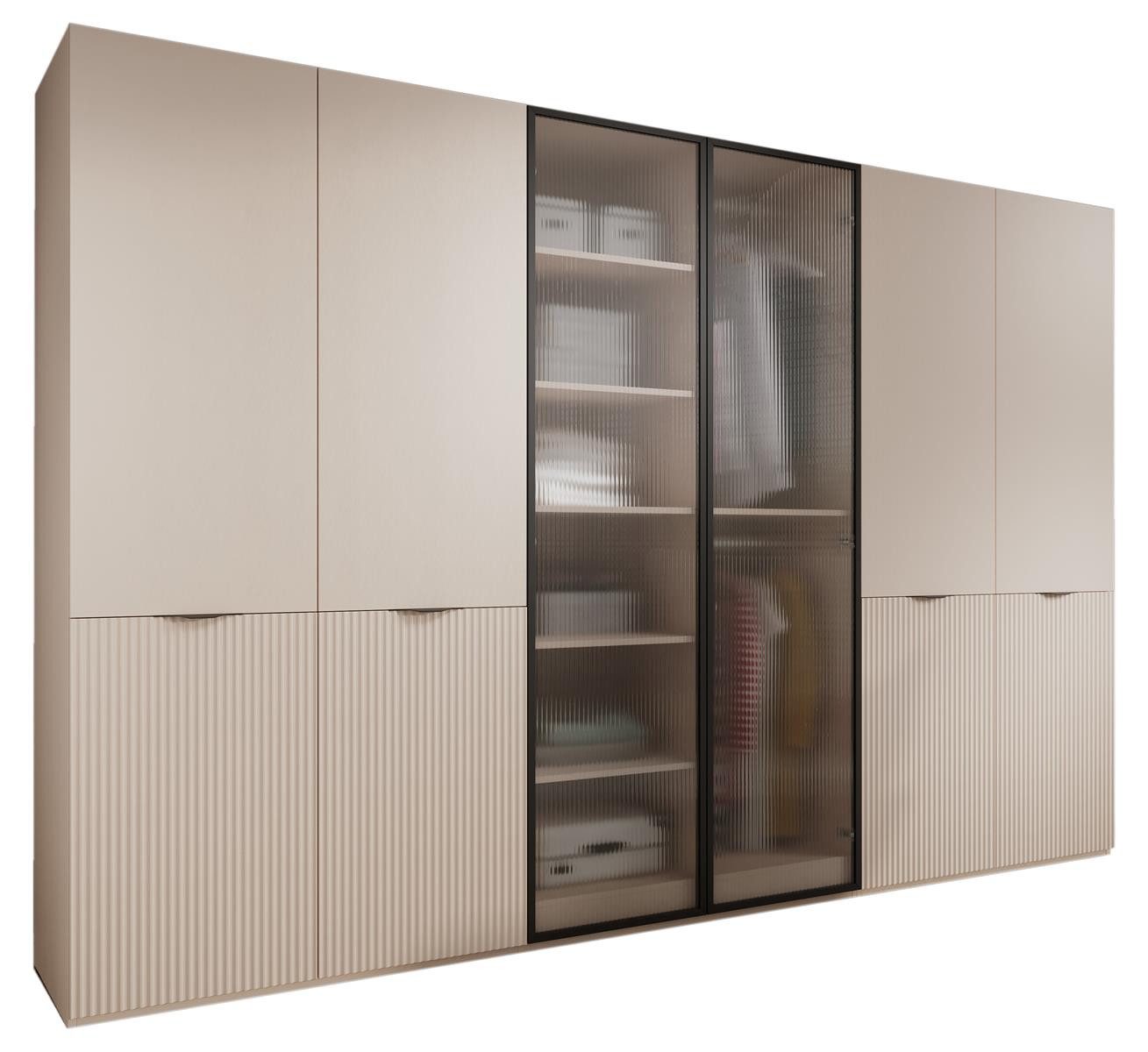 Compleo Kleiderschrank 6-Türen, gerifflete Front, geräumig günstig online kaufen