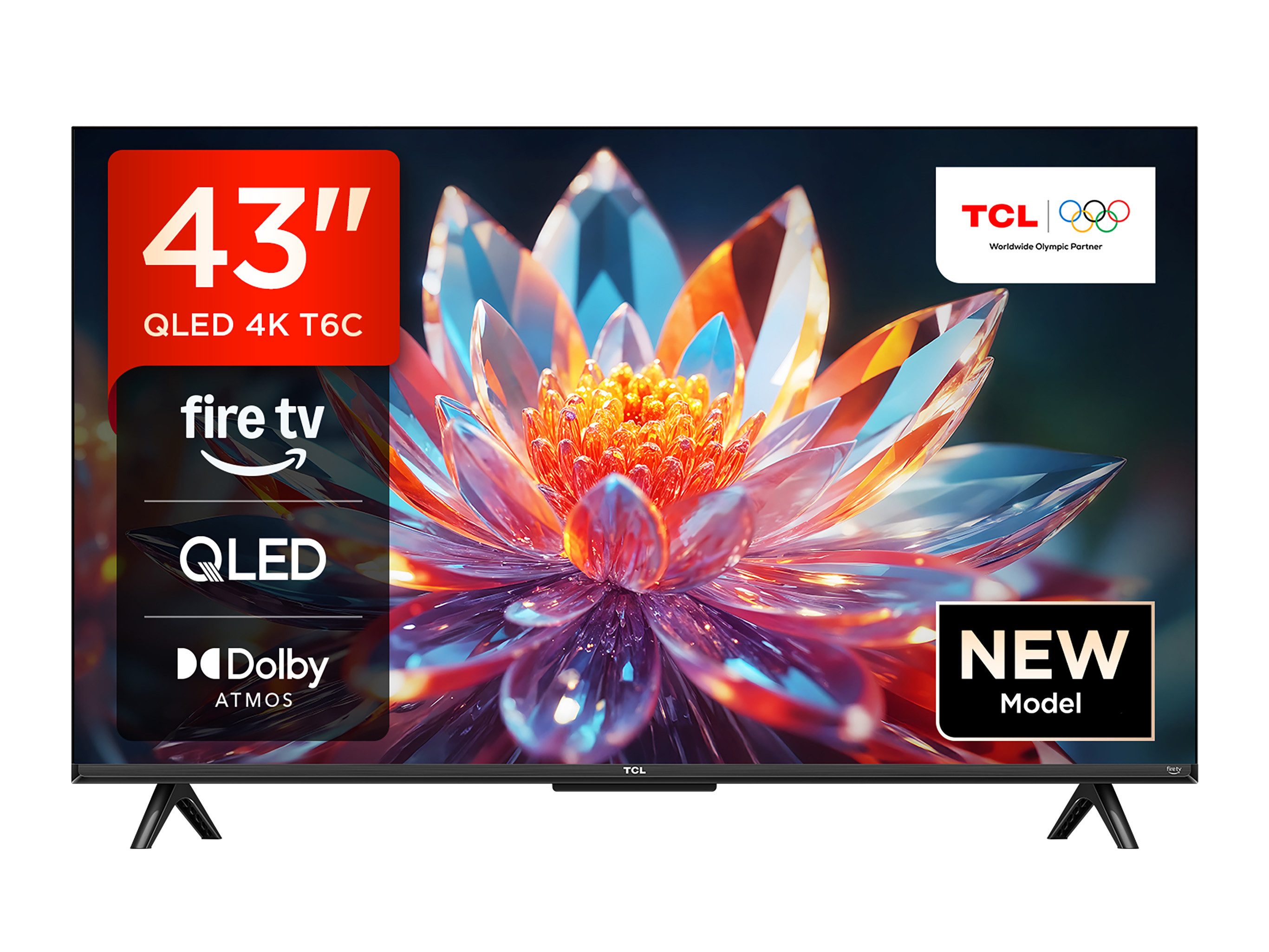 TCL 43T6C QLED-Fernseher (108 cm/43 Zoll, 4K Ultra HD, Fire TV, Fire TV / Smart TV, Dolby Vision HDR, Alexa, Triple-Tuner)