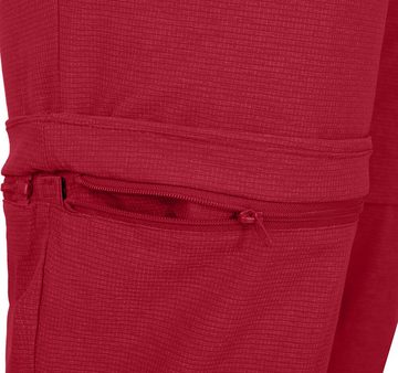 Bergson Zip-off-Hose LEBIKO Zipp-Off Herren Wanderhose, robust, elastisch, Normalgrößen, rot