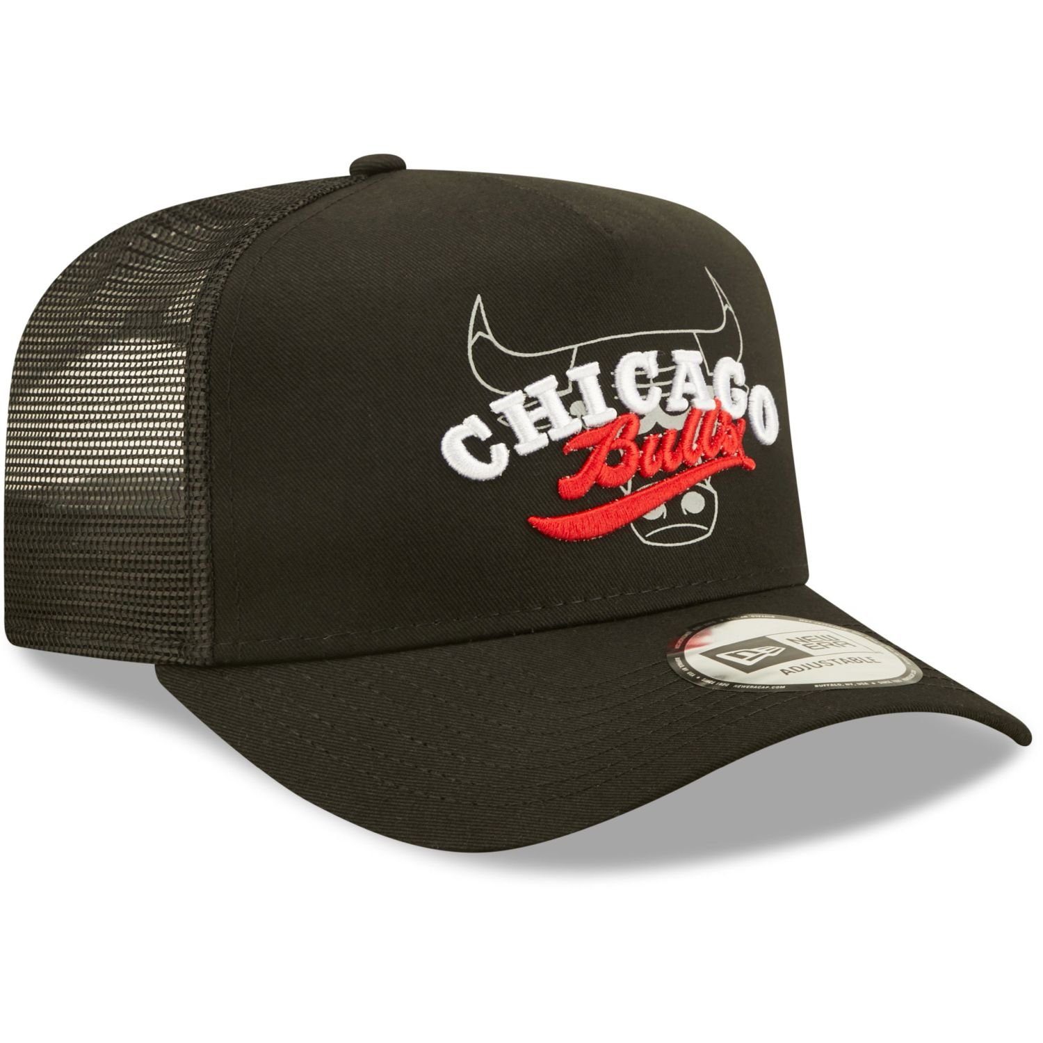 New Era Trucker Cap AFrame Trucker LOGO OVERLAY Chicago Bulls